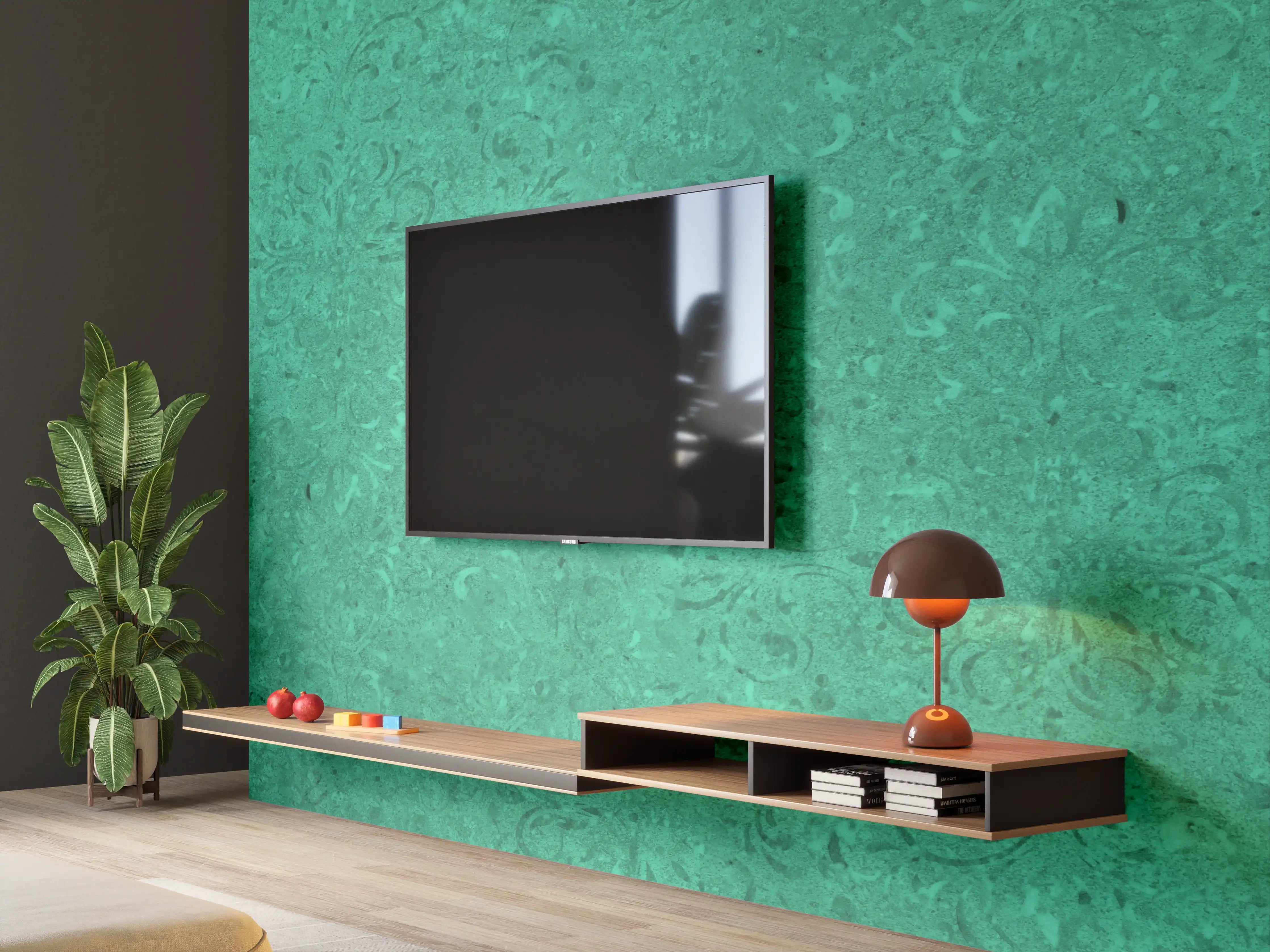 Wandverkleidung Wohnzimmer - Grün Vintage Wandtextur