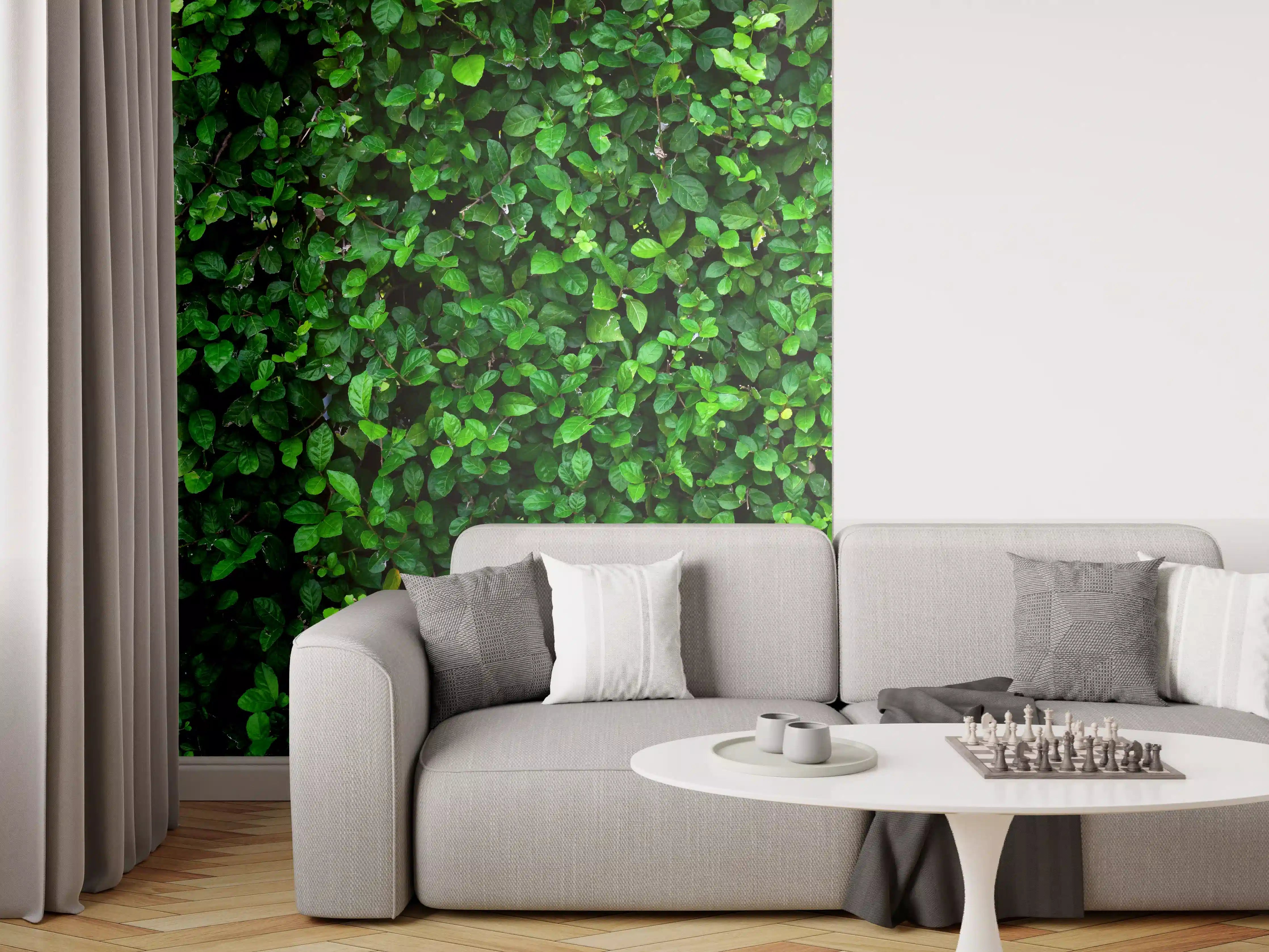 Wandverkleidung Wohnzimmer - Grüner Pflanzenwand-Hintergrund