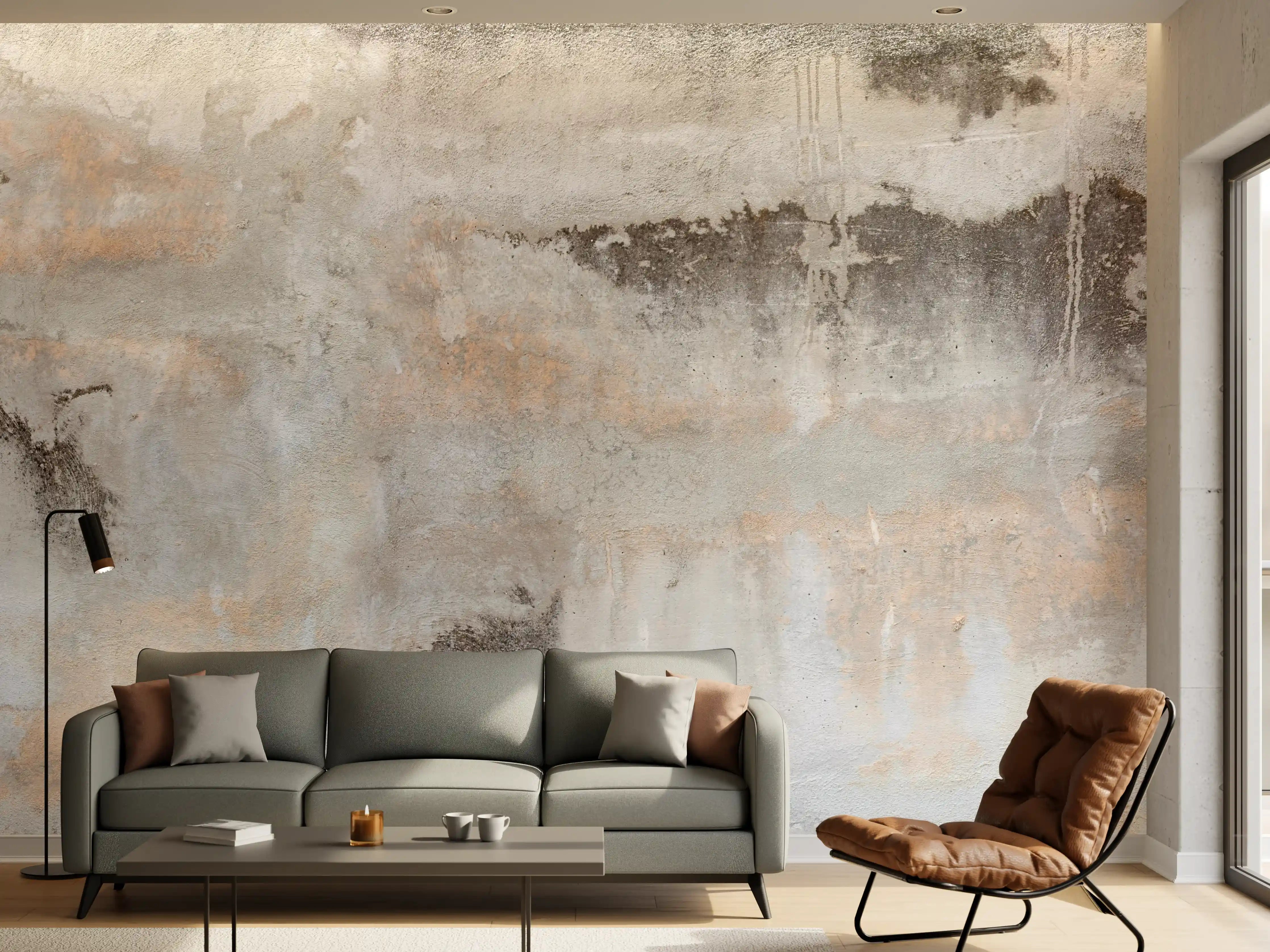 Wandverkleidung Wohnzimmer - Grunge Betonwand