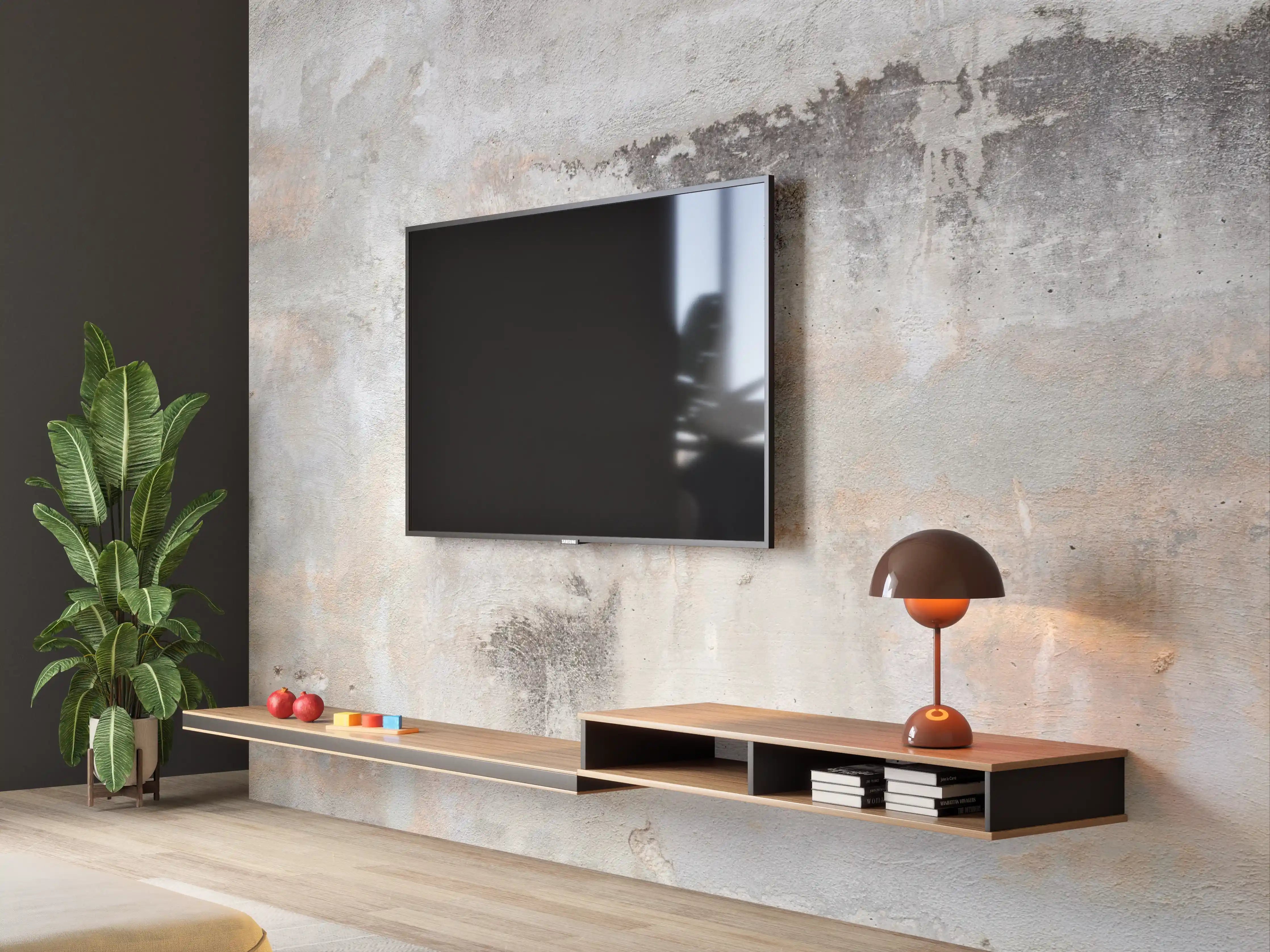 Wandverkleidung Wohnzimmer - Grunge Betonwand