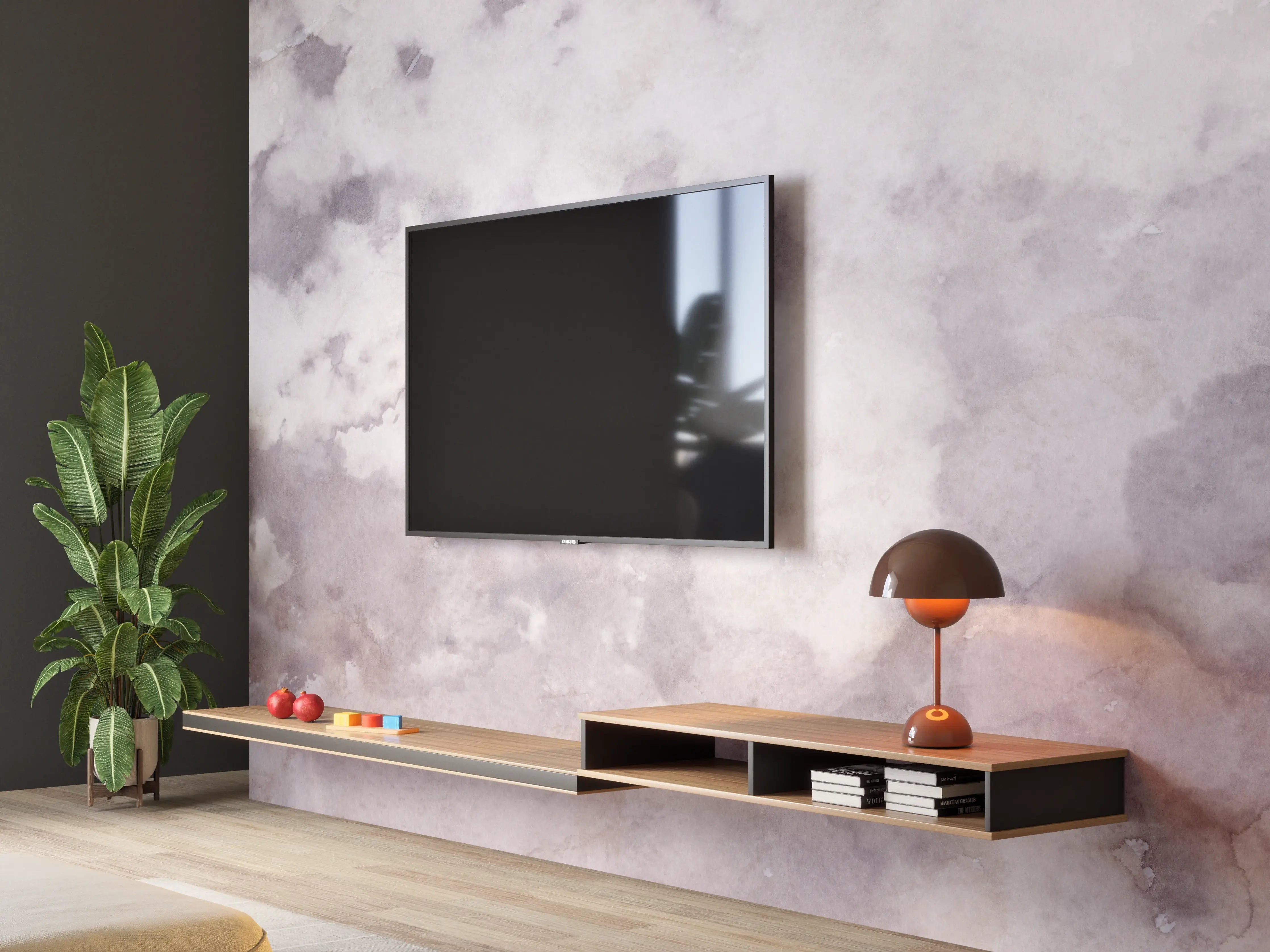 Wandverkleidung Wohnzimmer - Grunges Design - Aquarellmalerei