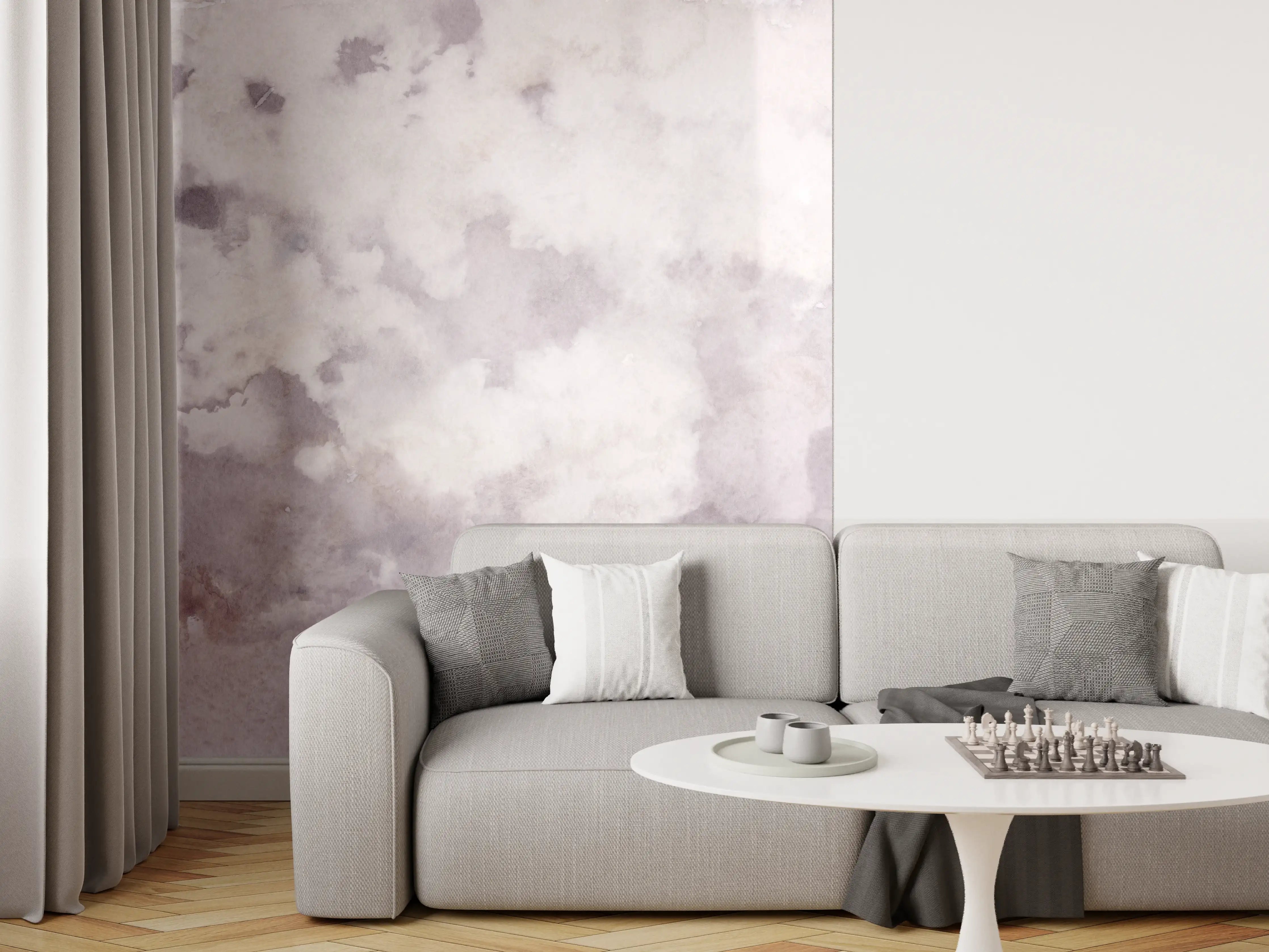 Wandverkleidung Wohnzimmer - Grunges Design - Aquarellmalerei