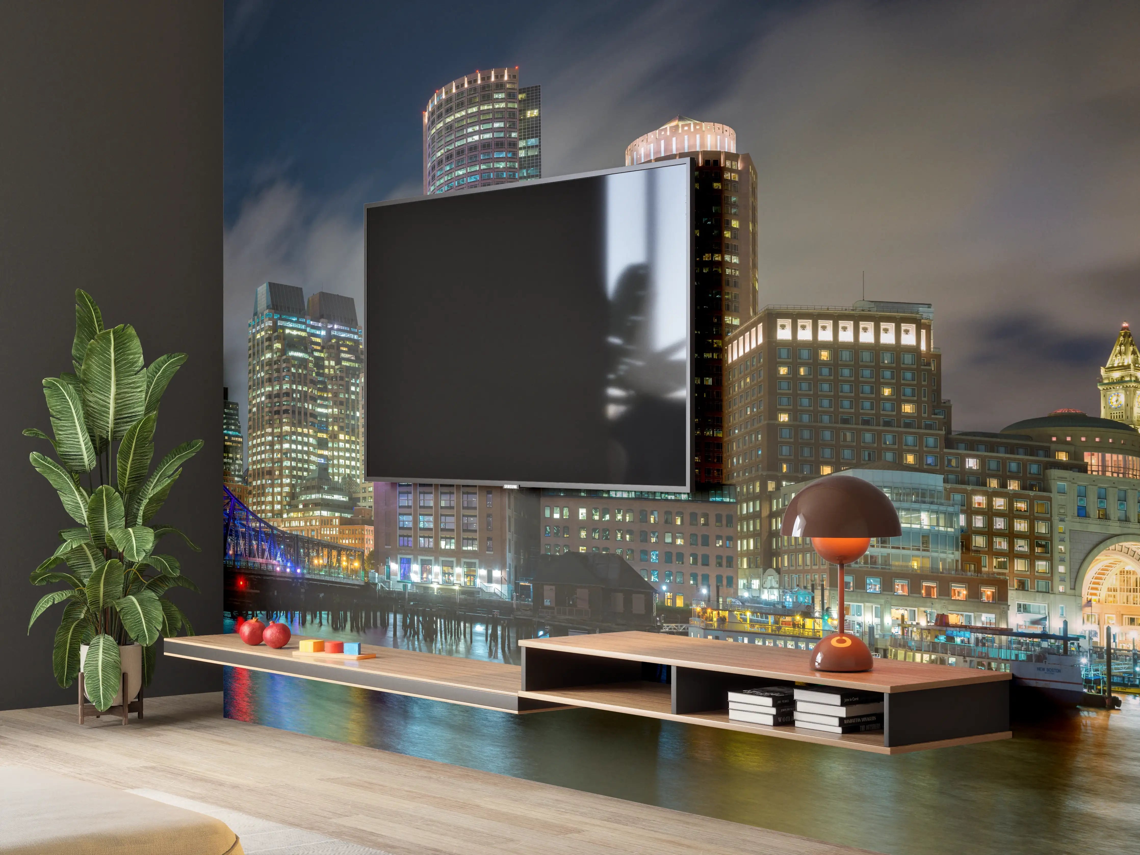 Wandverkleidung Wohnzimmer - Hafen von Boston