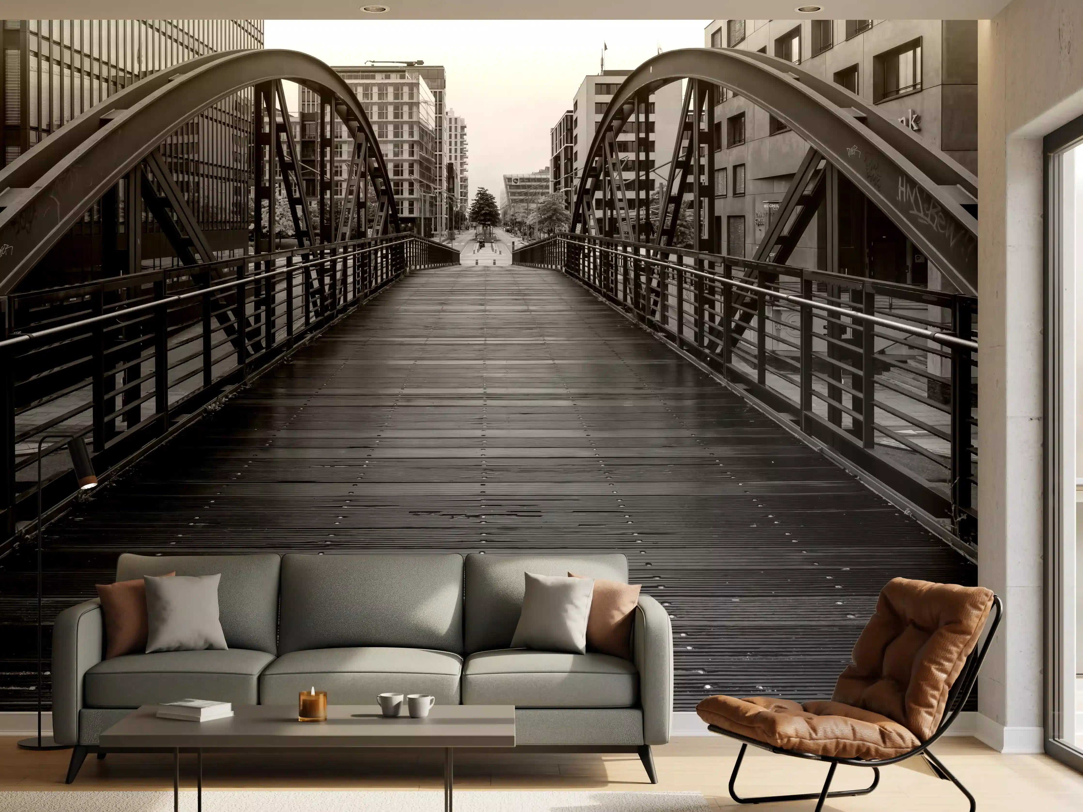 Wandverkleidung Wohnzimmer - Hamburg - magische Brücke