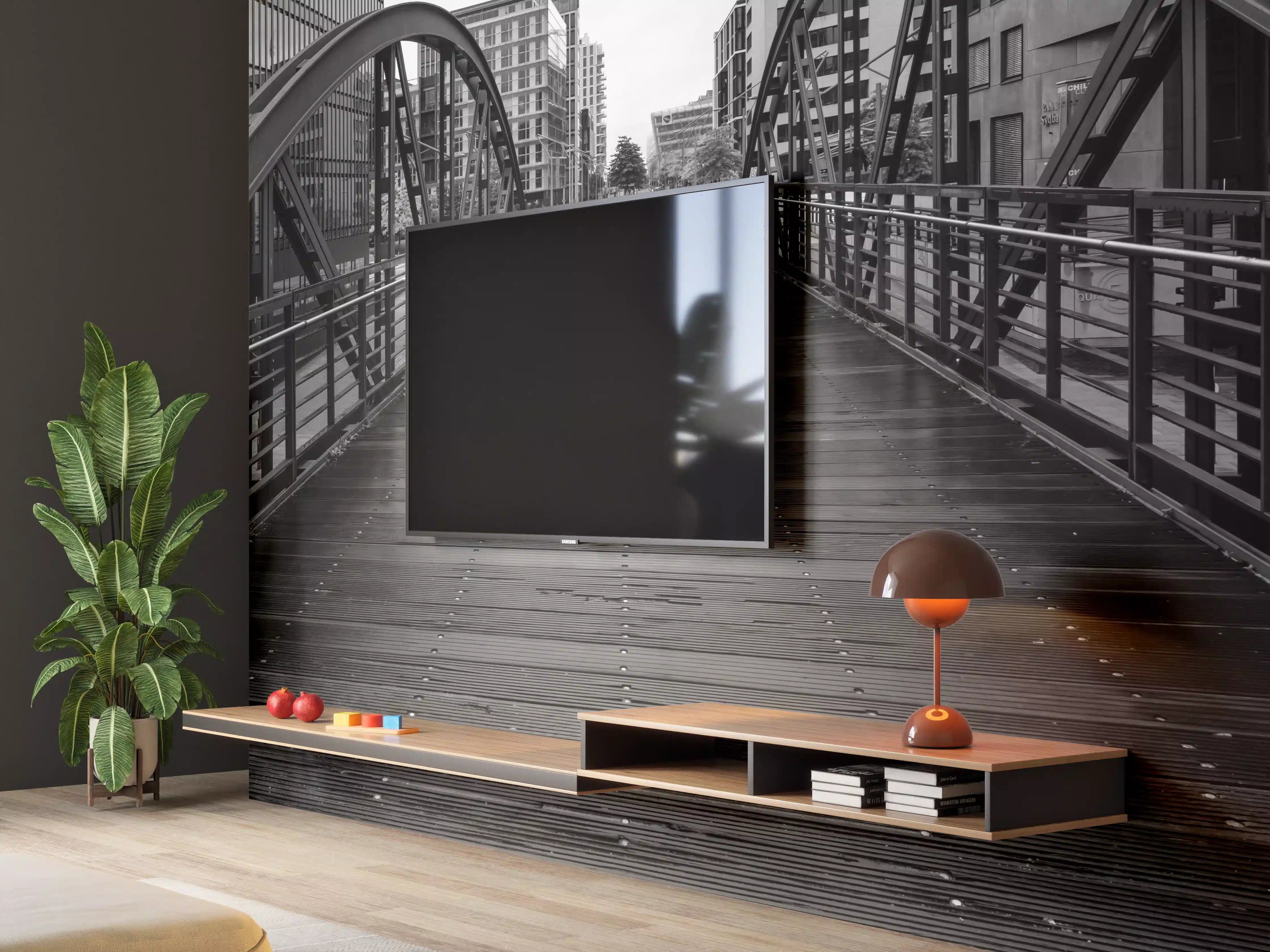 Wandverkleidung Wohnzimmer - Hamburg - magische Brücke