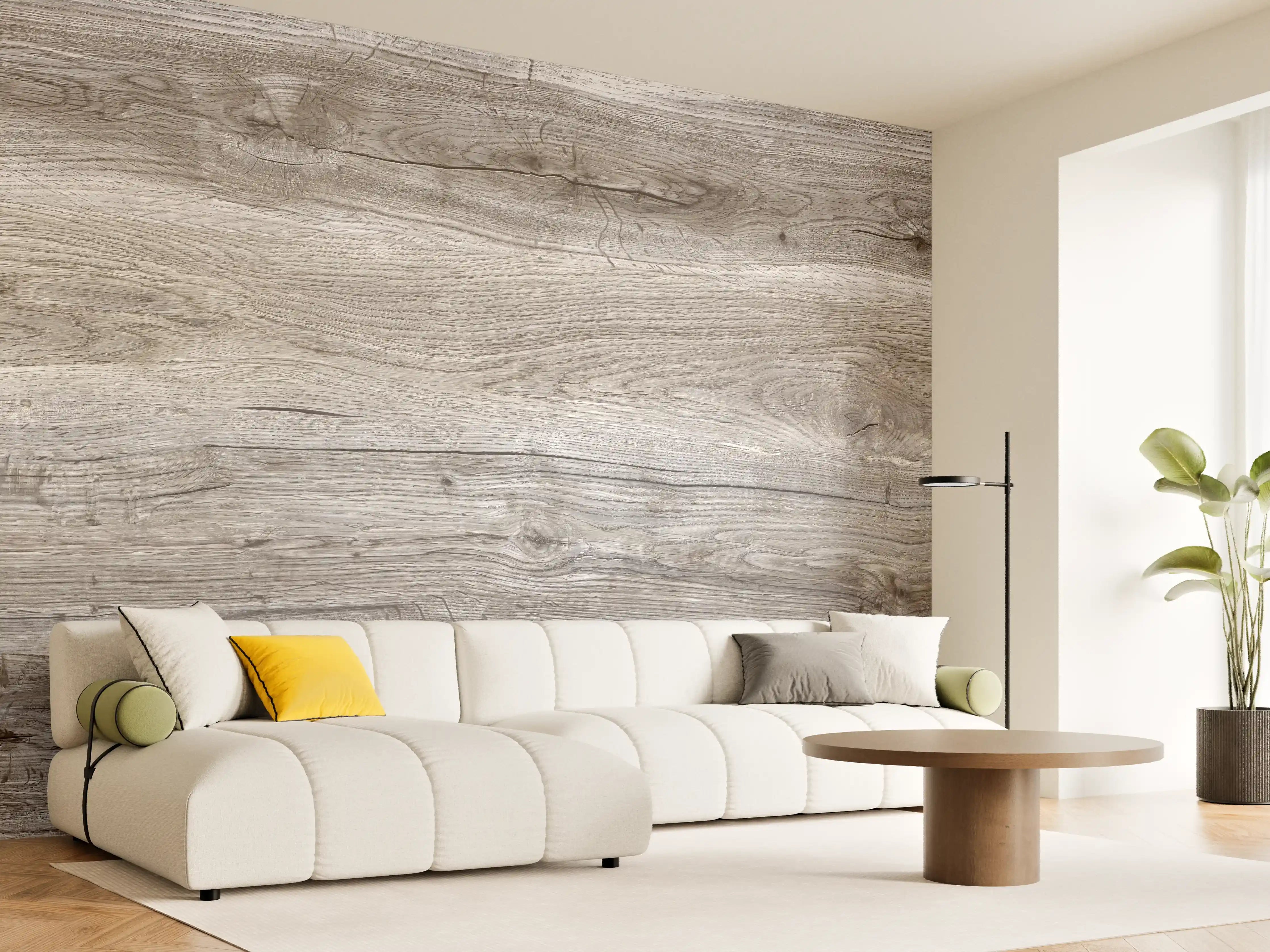 Wandverkleidung Wohnzimmer - Hell-braune Holz Textur