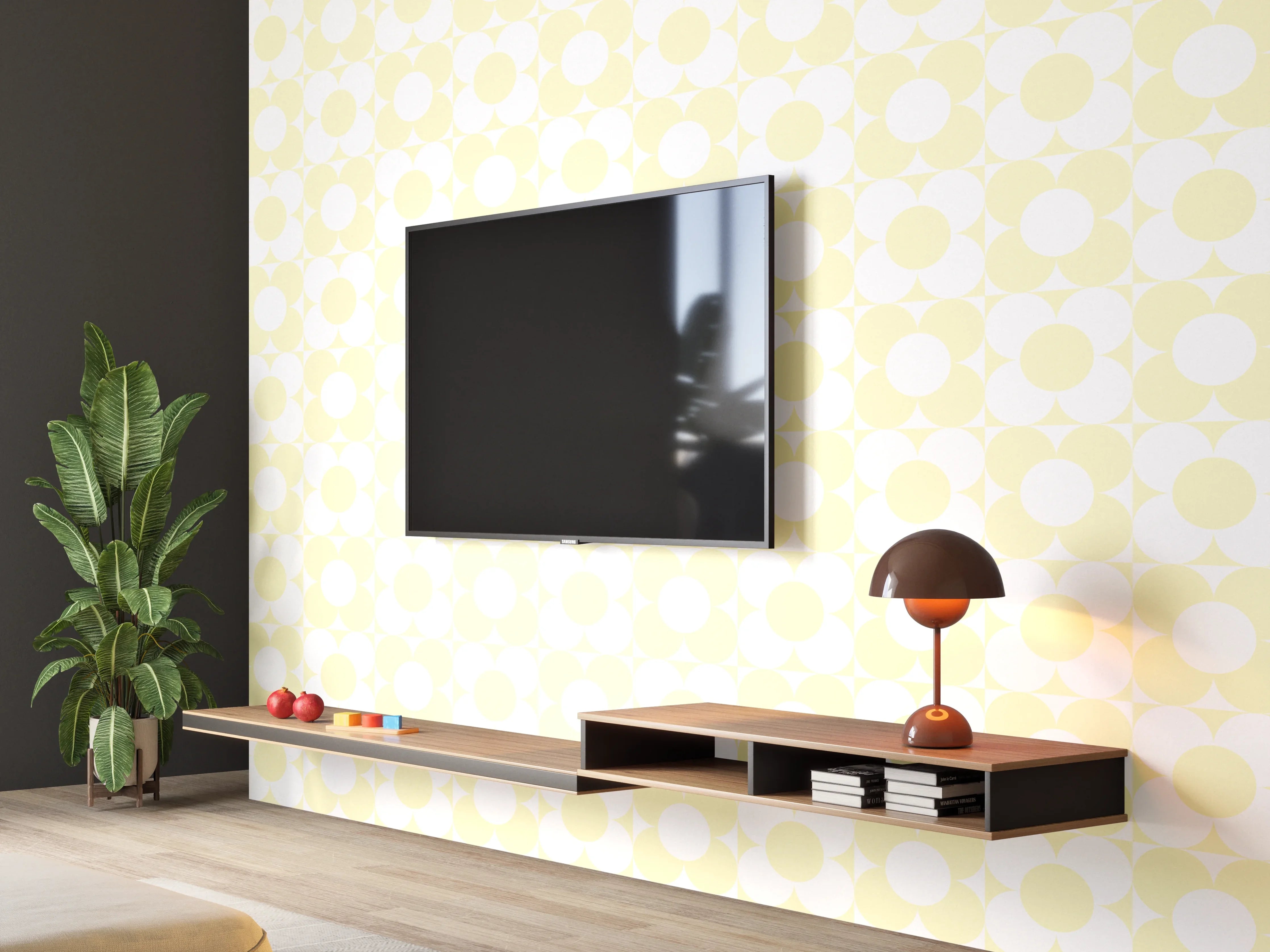 Wandverkleidung Wohnzimmer - Helle, elegante Design-Komposition