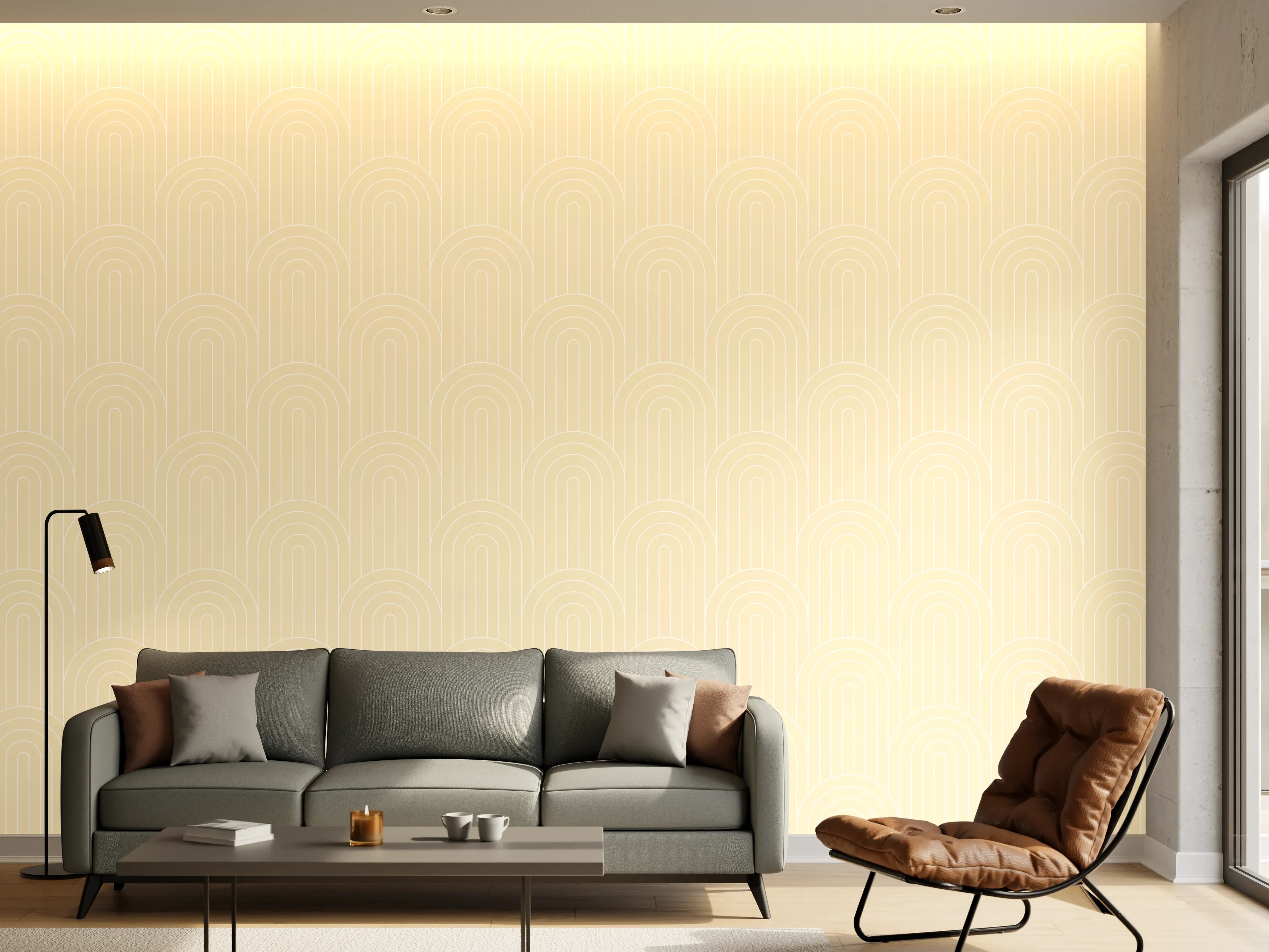Wandverkleidung Wohnzimmer - Helle, minimalistische Raumgestaltung