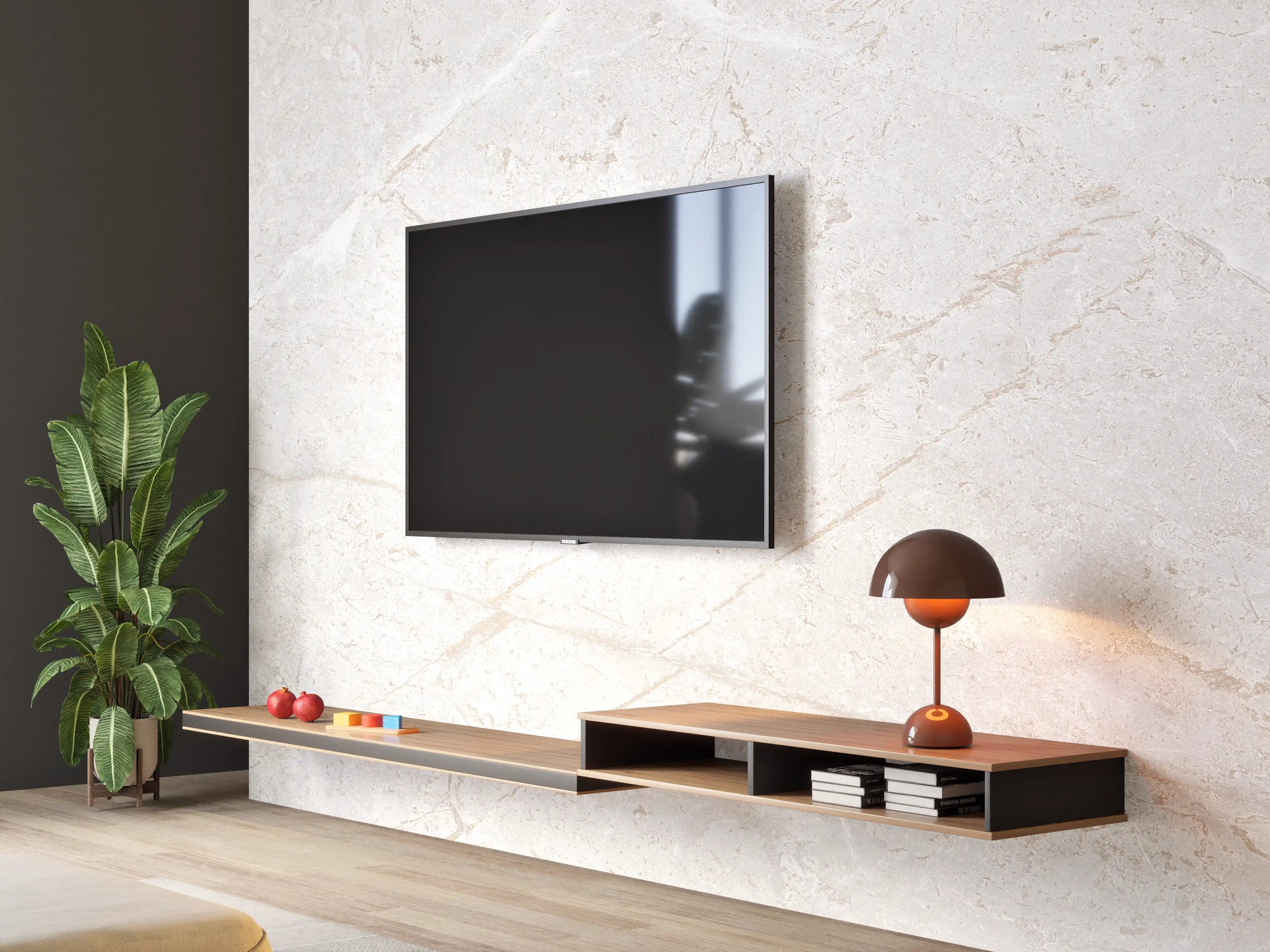 Wandverkleidung Wohnzimmer - Heller Marmor Hintergrund