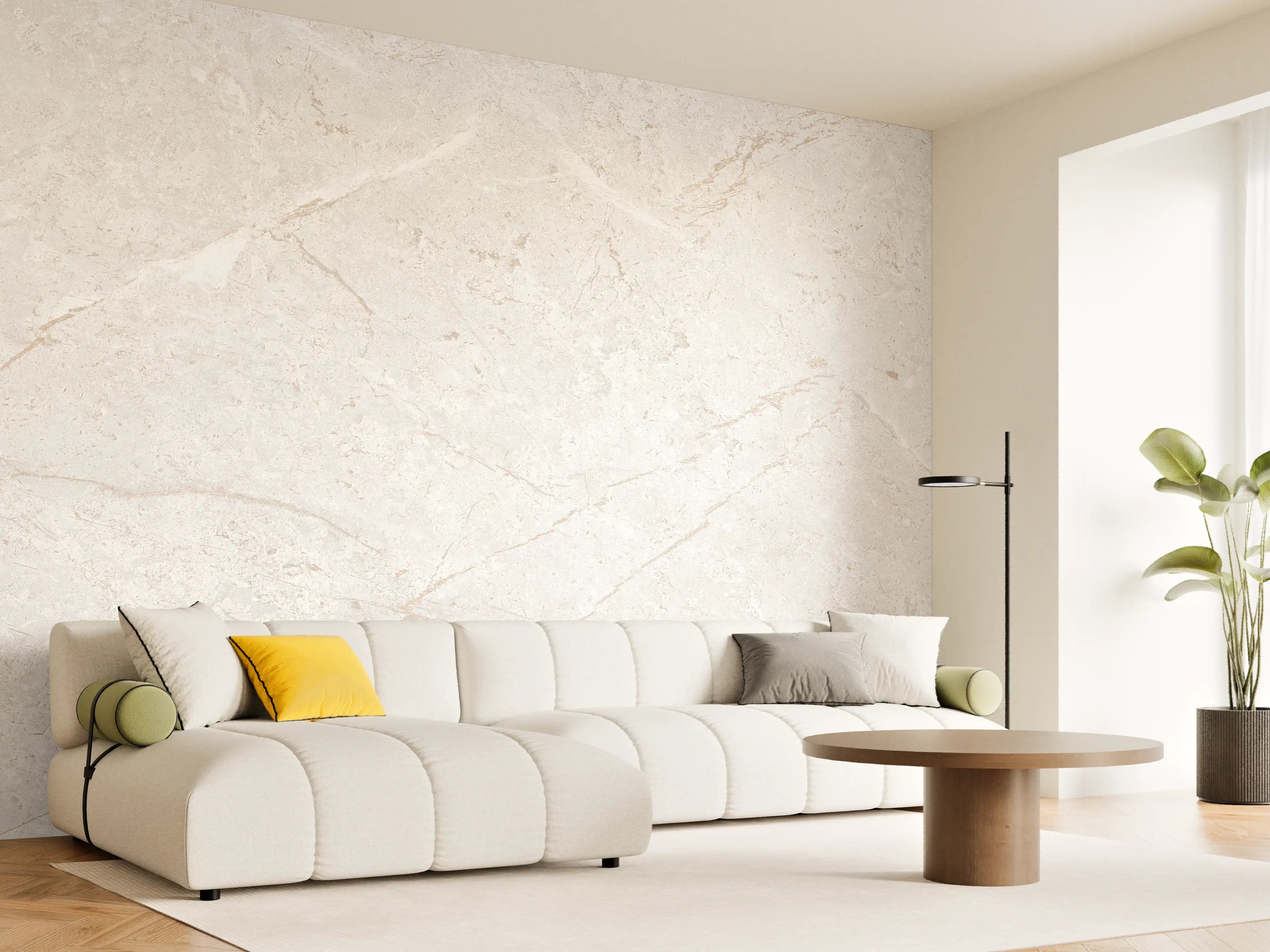 Wandverkleidung Wohnzimmer - Heller Marmor Hintergrund