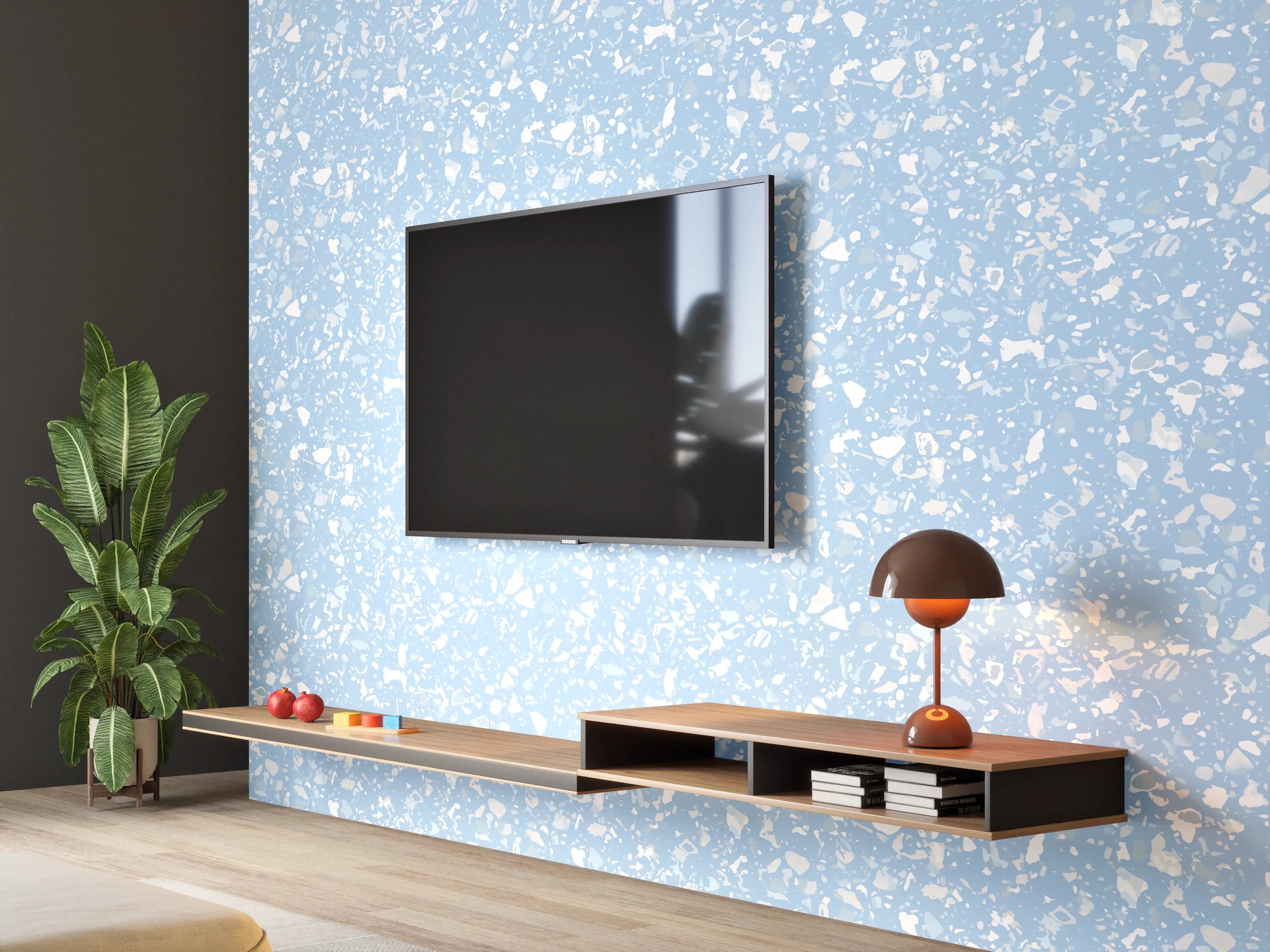Wandverkleidung Wohnzimmer - Heller Winterhimmel mit Schneefall