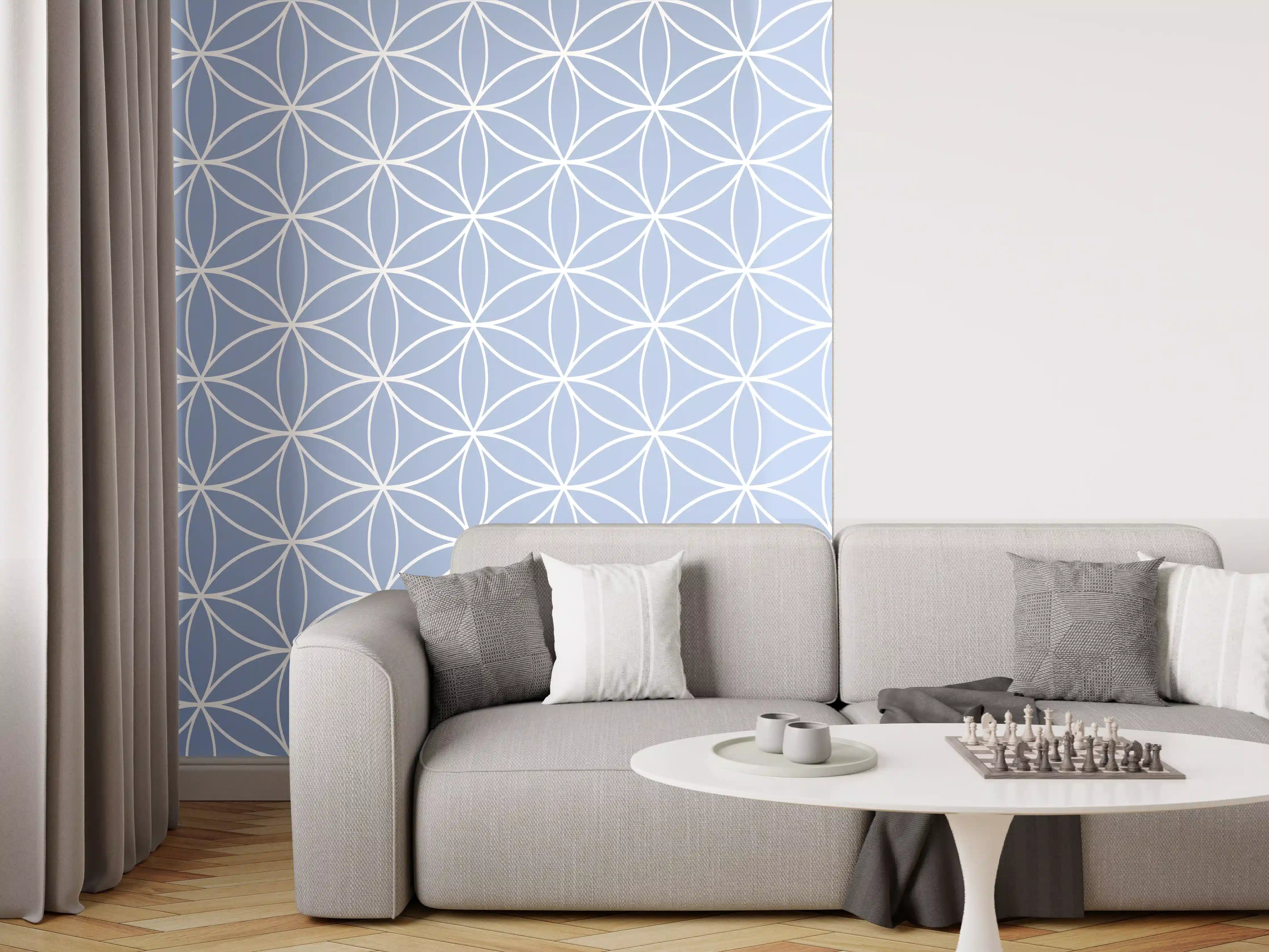 Wandverkleidung Wohnzimmer - Heller geometrischer Musterhintergrund