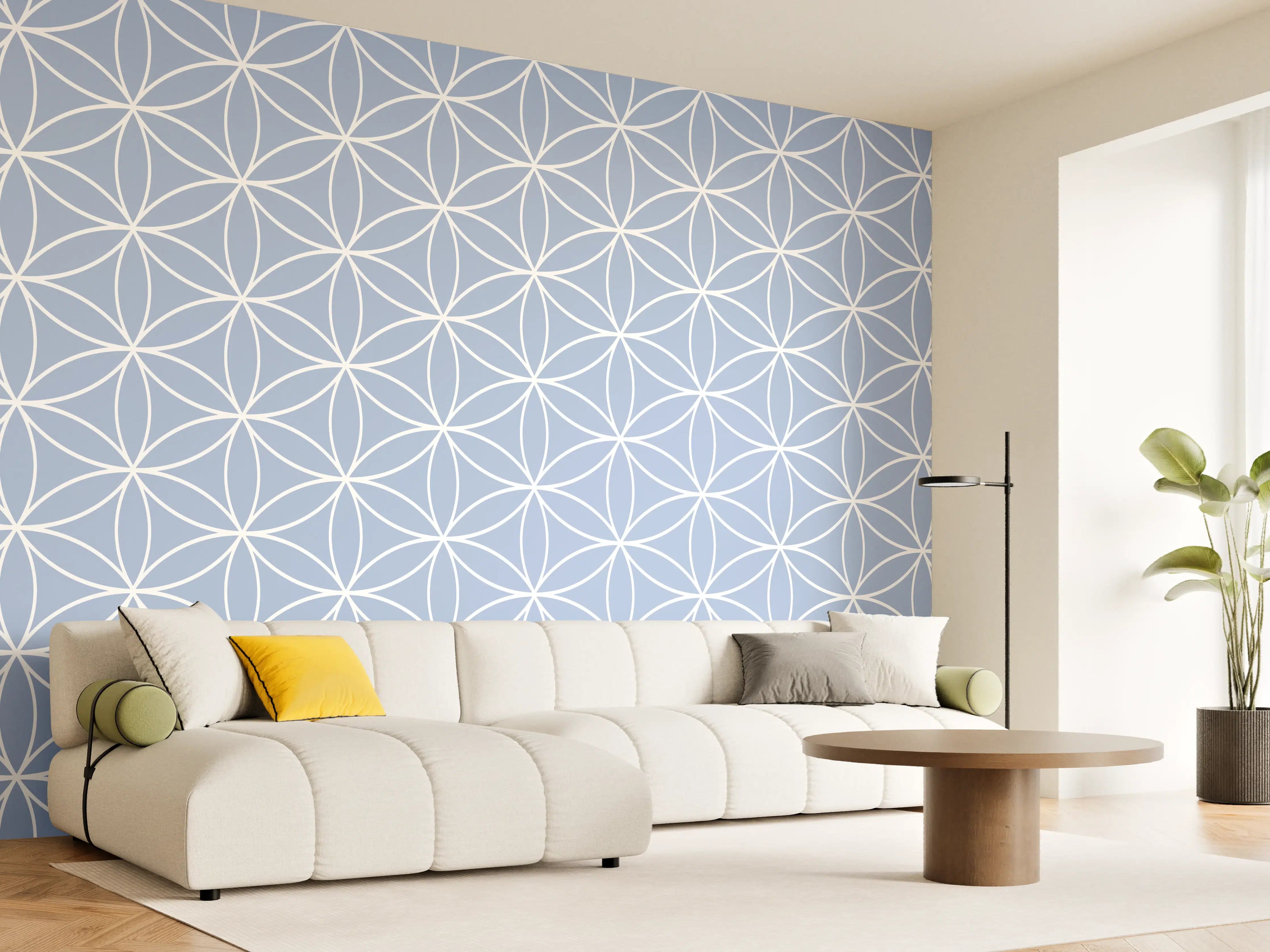 Wandverkleidung Wohnzimmer - Heller geometrischer Musterhintergrund