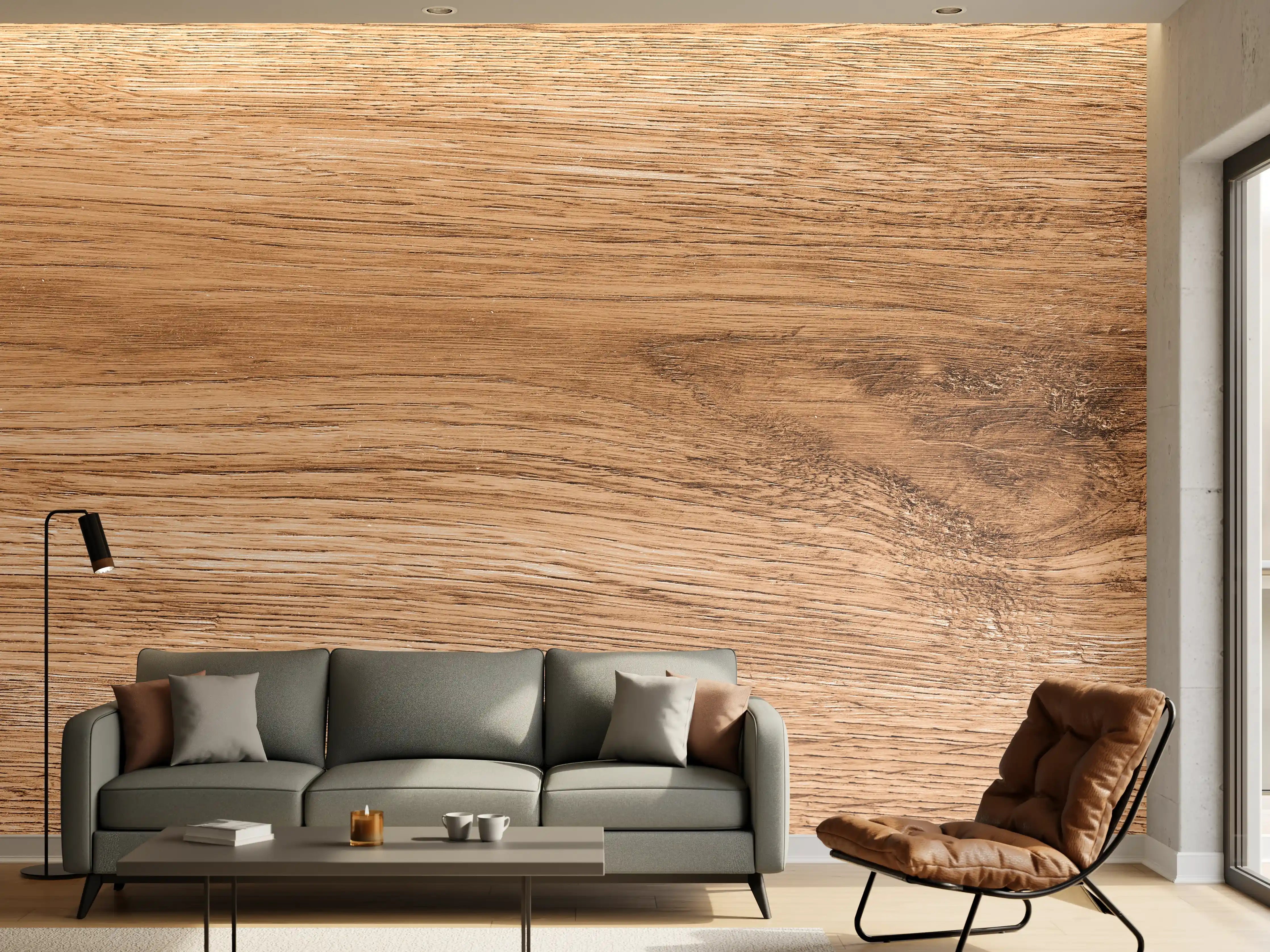 Wandverkleidung Wohnzimmer - Heller natürlicher Holzhintergrund