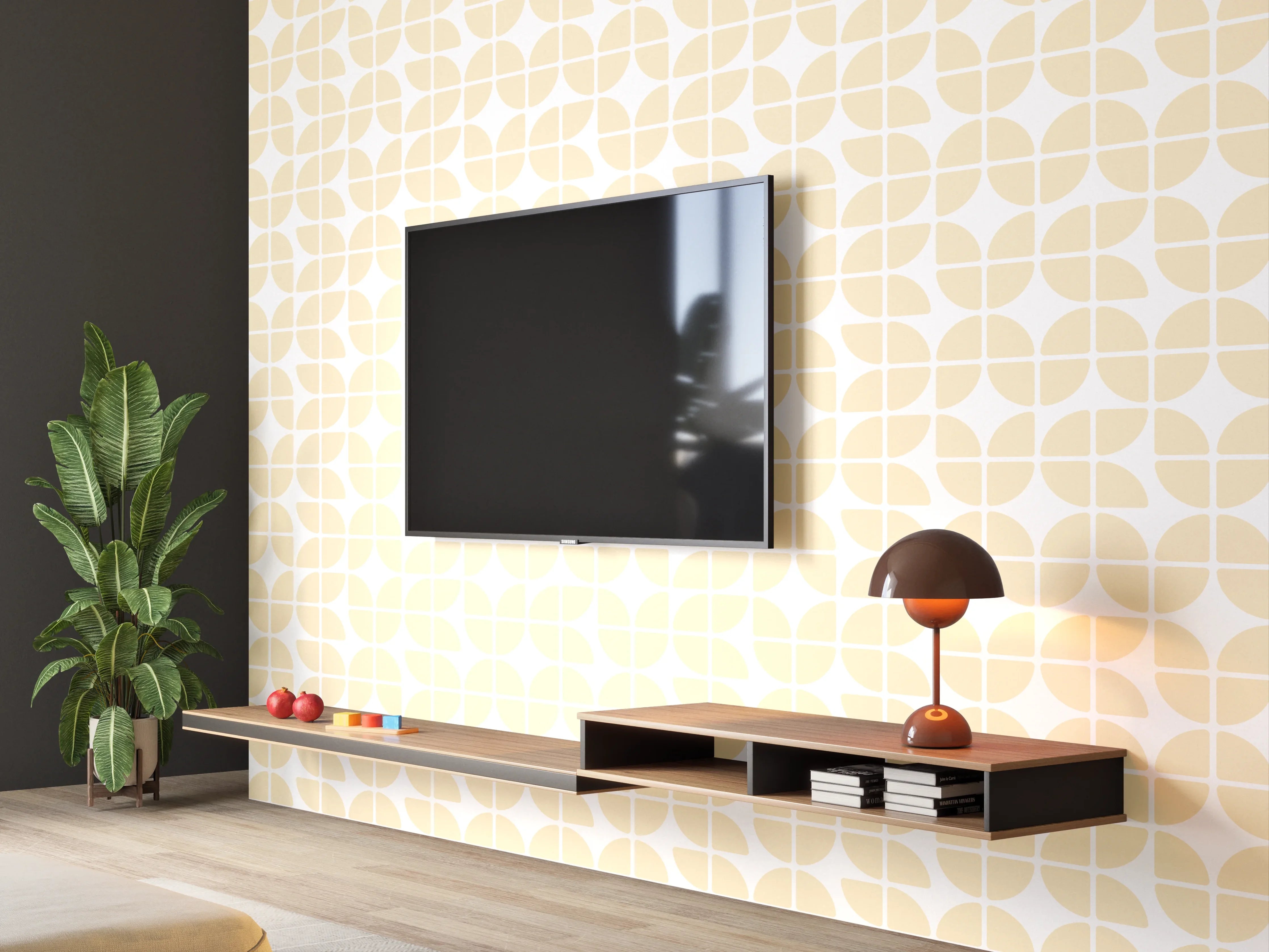 Wandverkleidung Wohnzimmer - Heller, dezenter Musterhintergrund