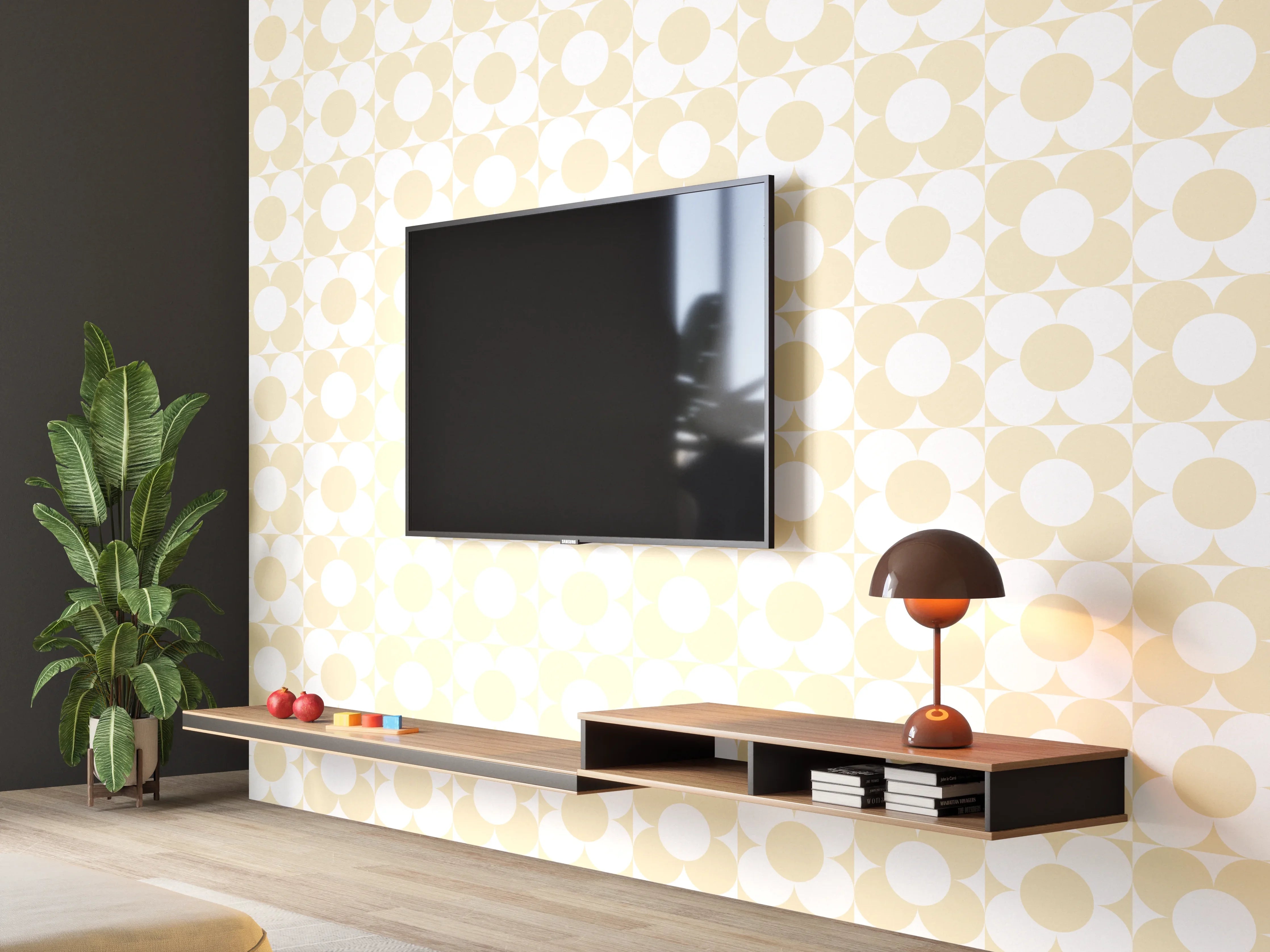 Wandverkleidung Wohnzimmer - Heller, verspielter Punktezähler-Hintergrund