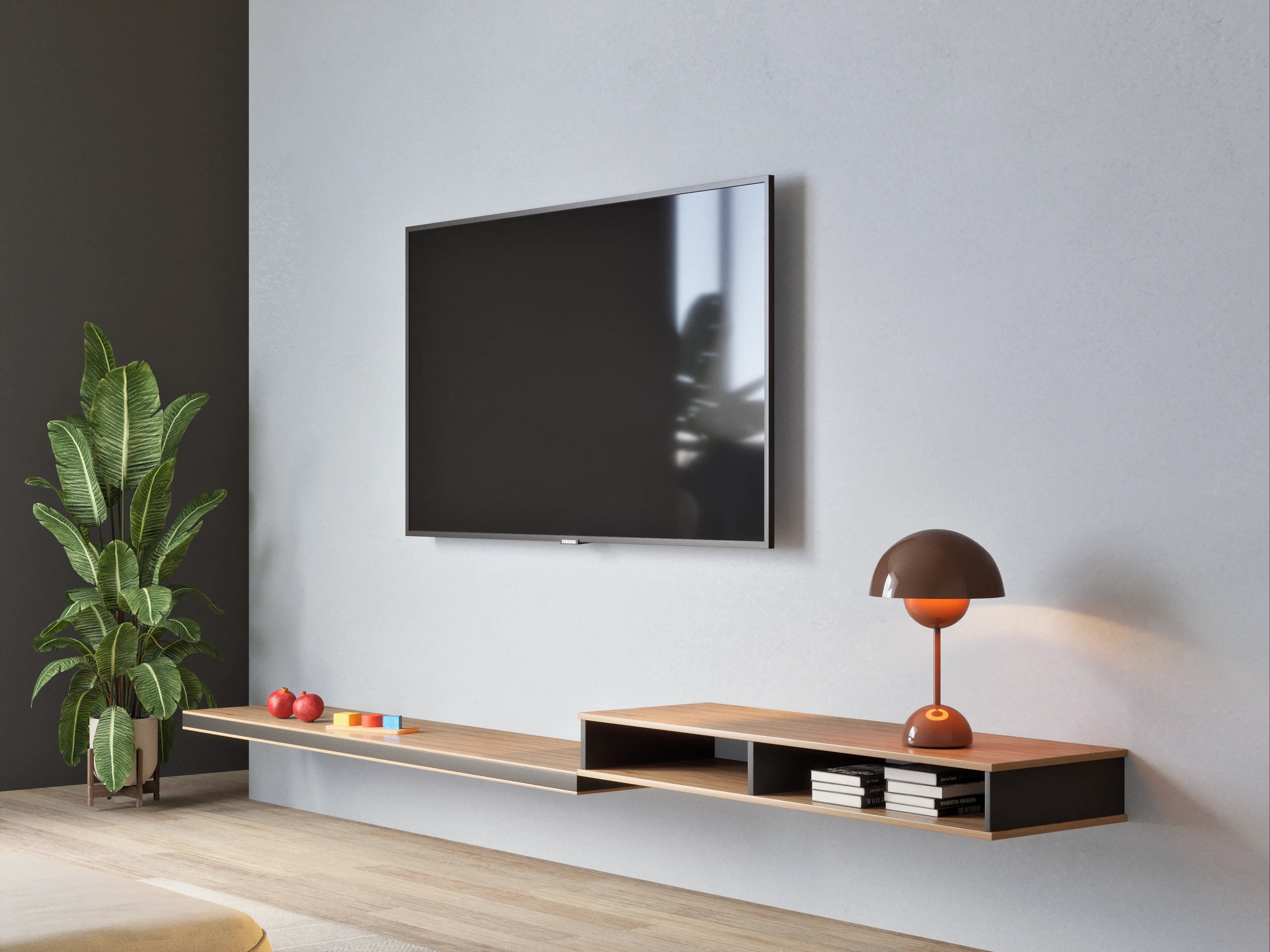 Wandverkleidung Wohnzimmer - Helles Graues Bild mit Textur