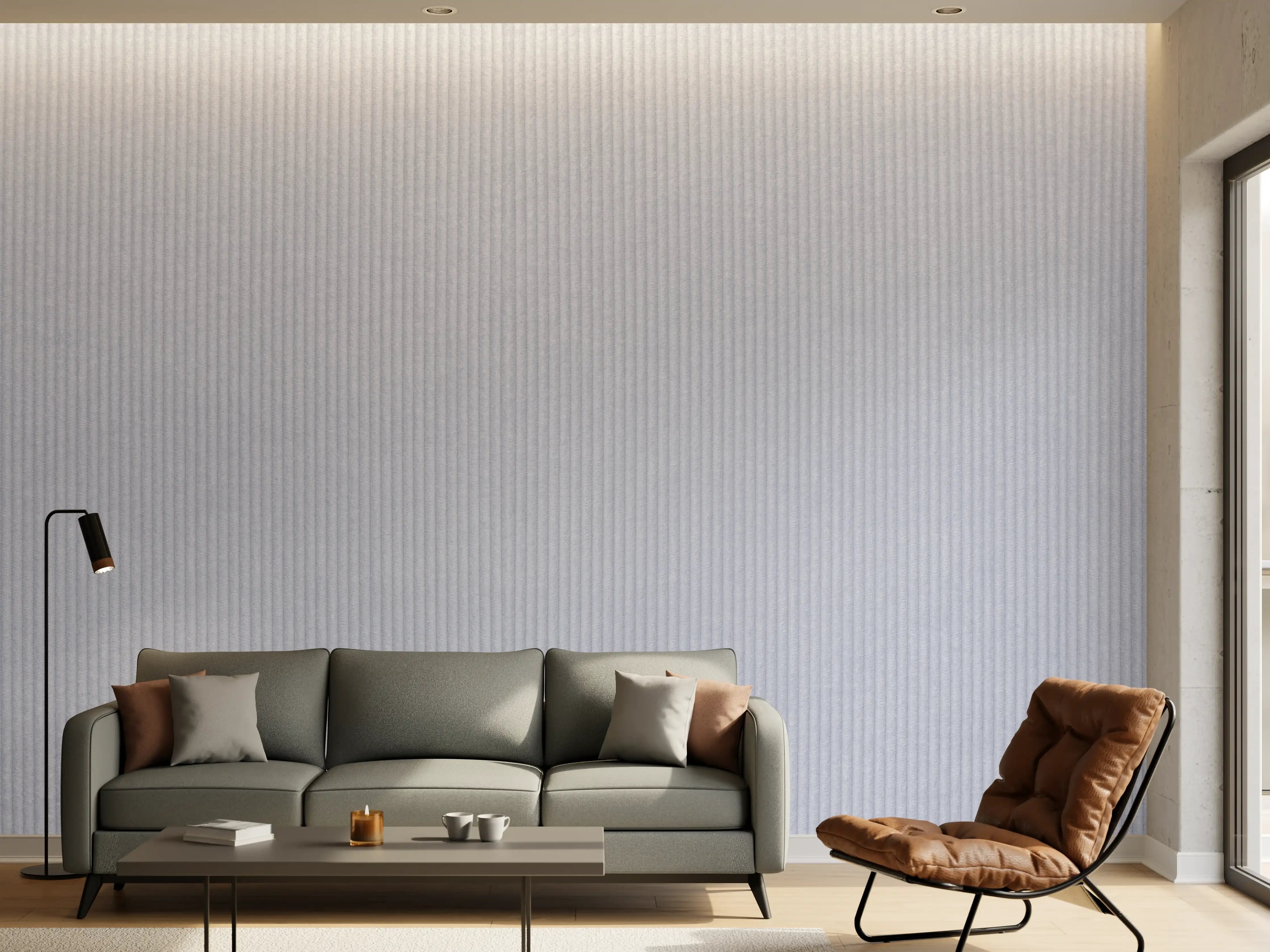 Wandverkleidung Wohnzimmer - Helles, Texturiertes Metallmotiv