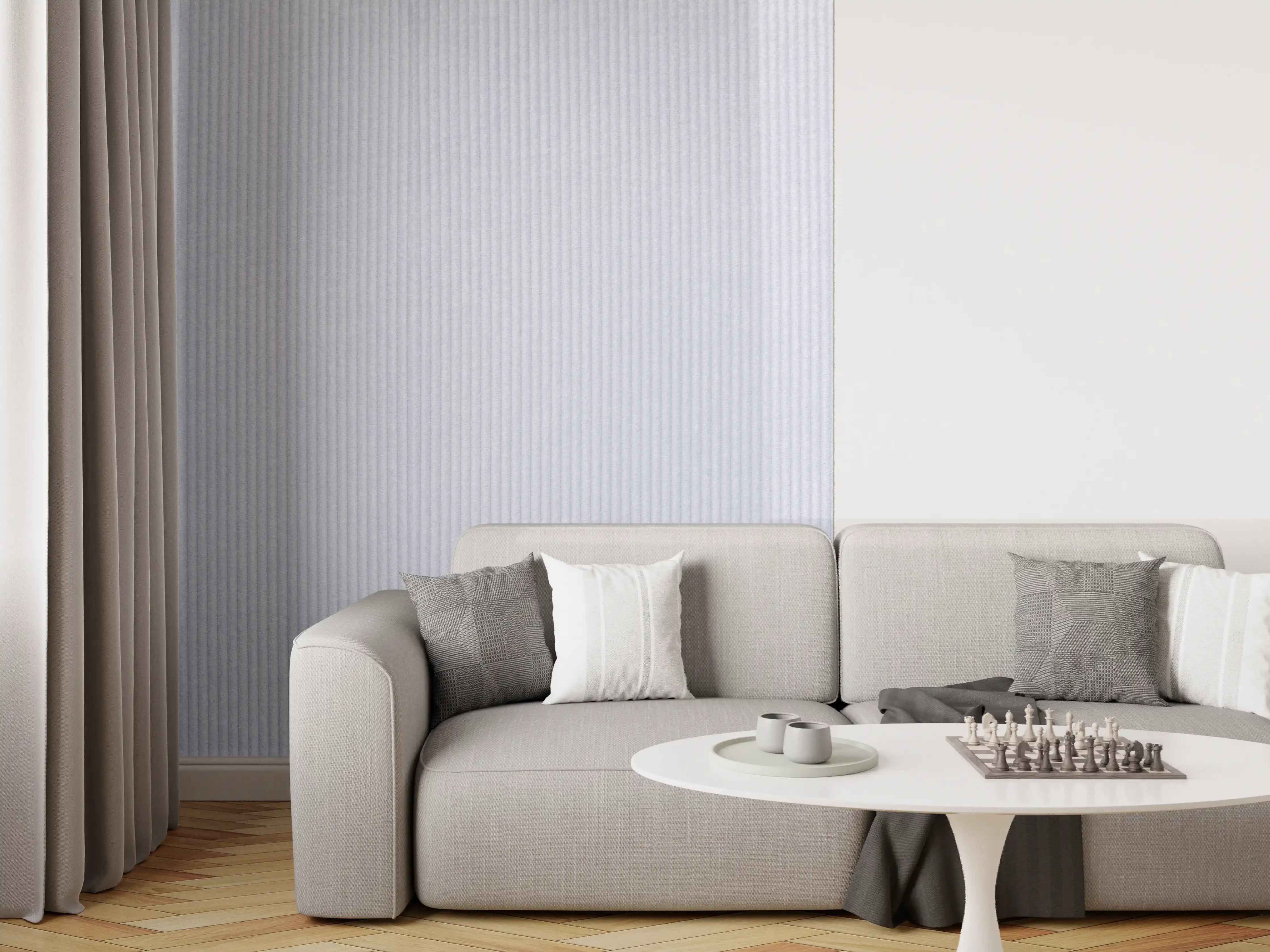 Wandverkleidung Wohnzimmer - Helles, Texturiertes Metallmotiv