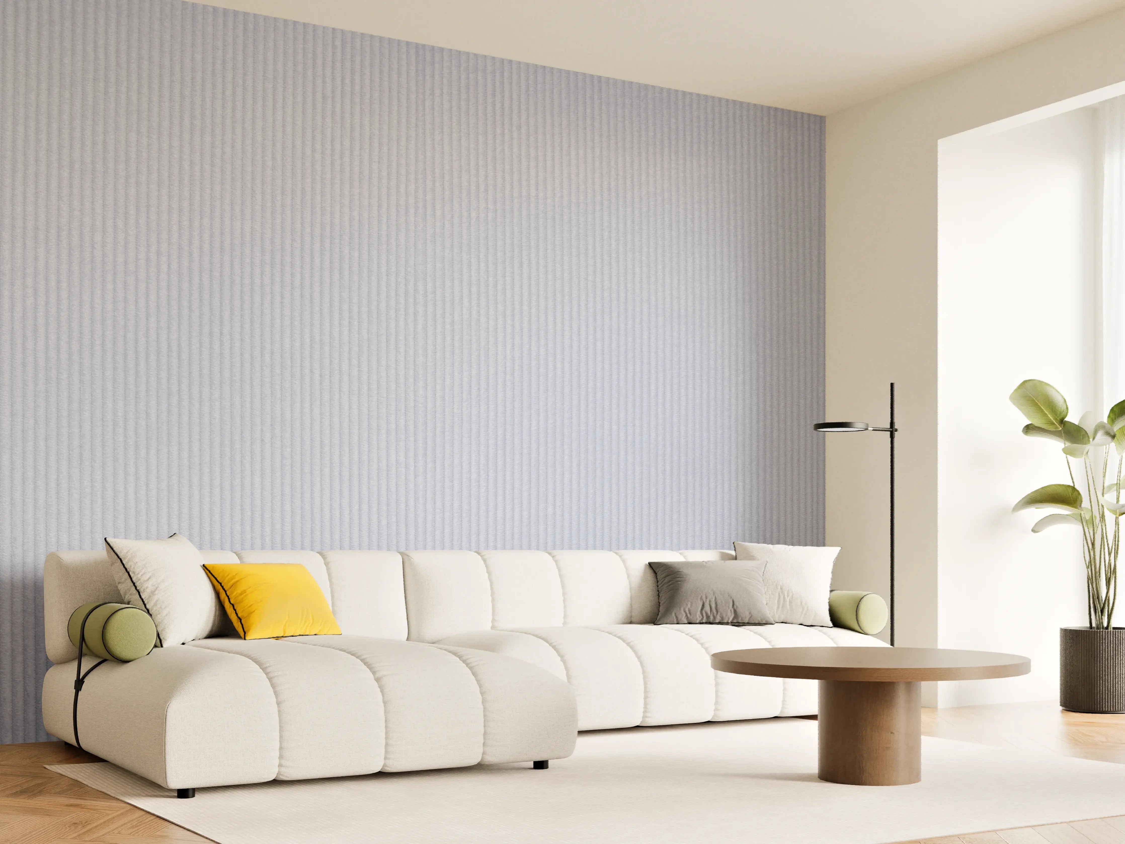 Wandverkleidung Wohnzimmer - Helles, Texturiertes Metallmotiv