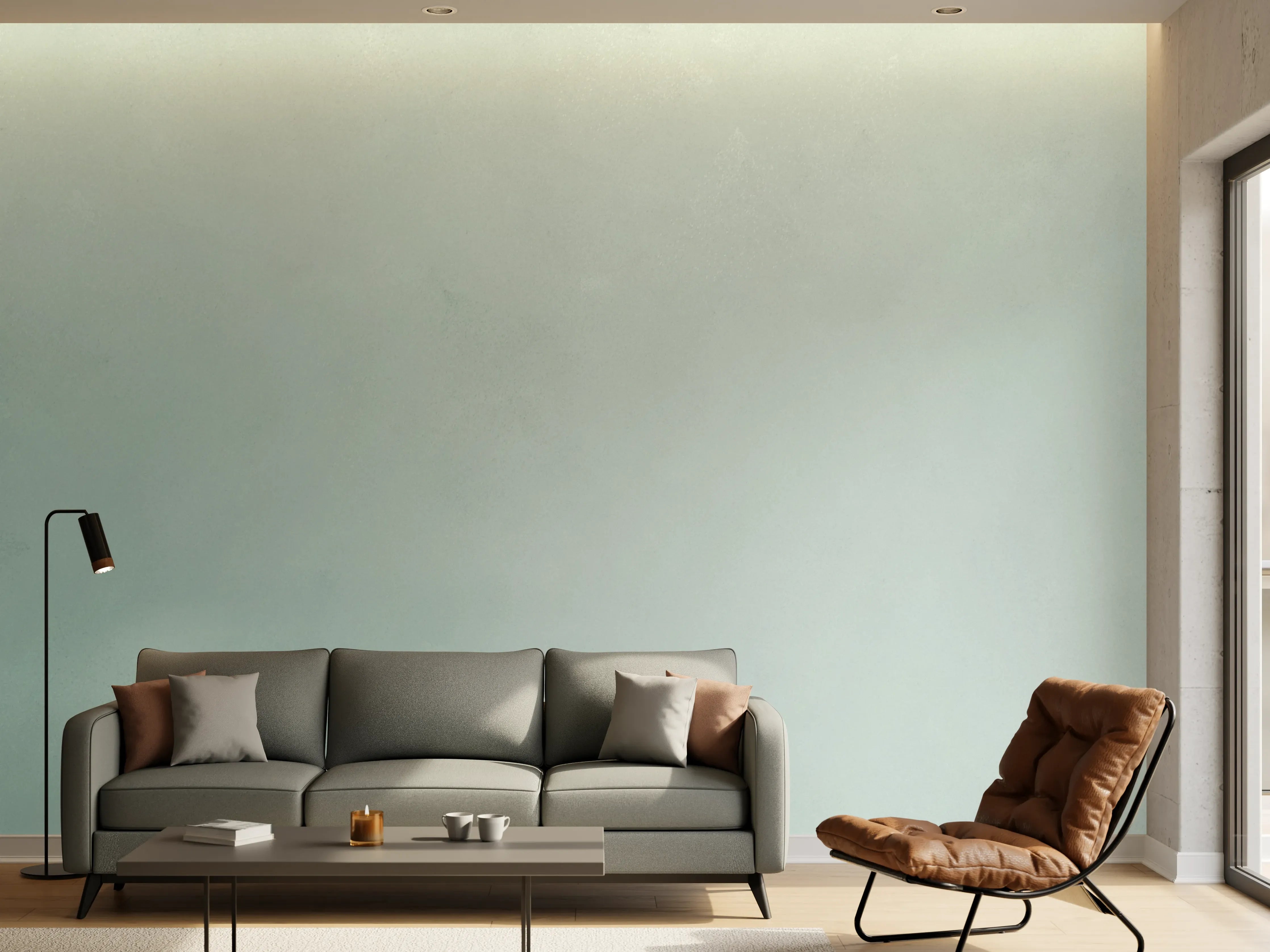 Wandverkleidung Wohnzimmer - Helles, minimalistisches Wanddesign