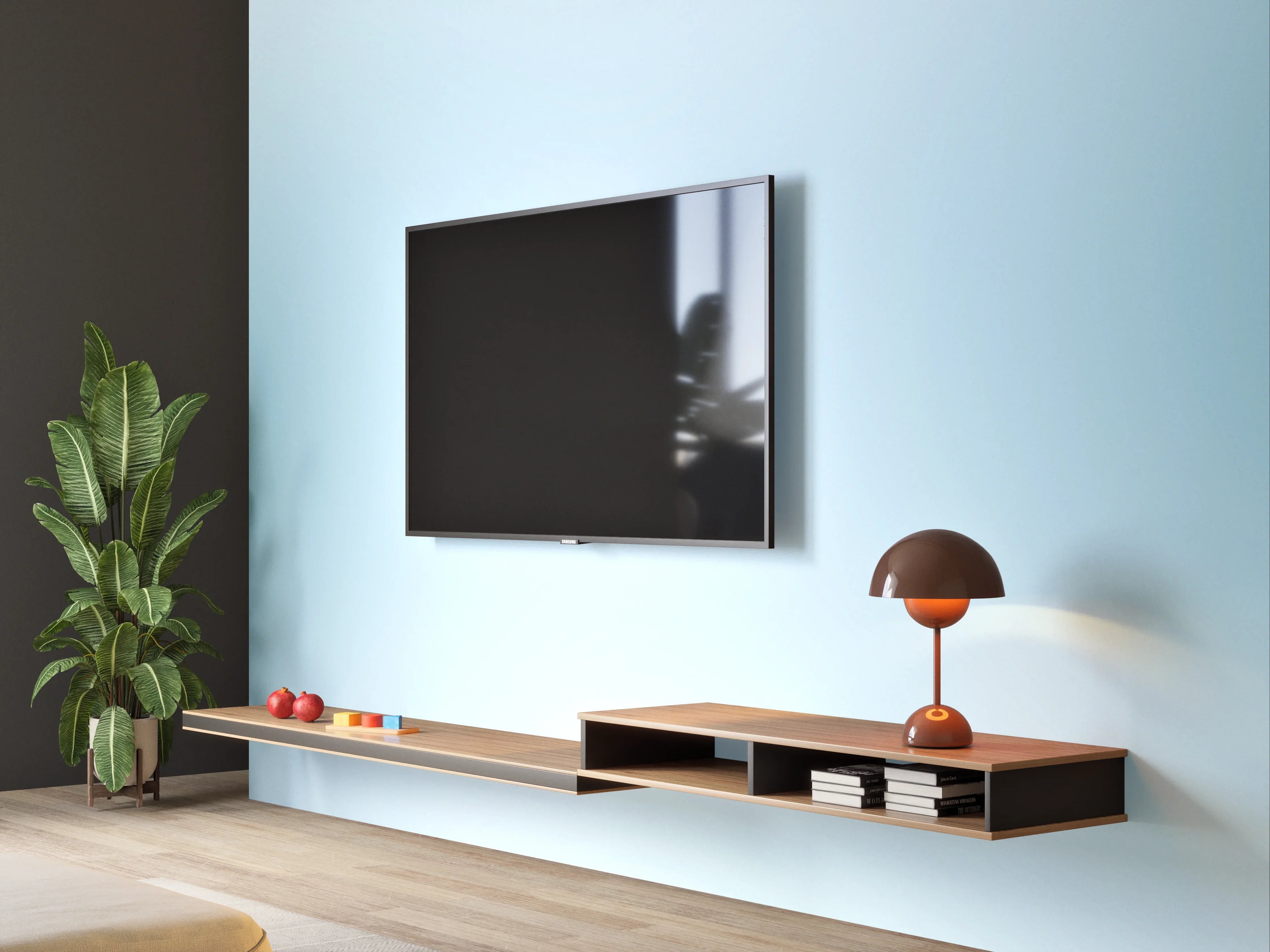 Wandverkleidung Wohnzimmer - Helles, modern gestaltetes Bild mit sanften Farbverläufen