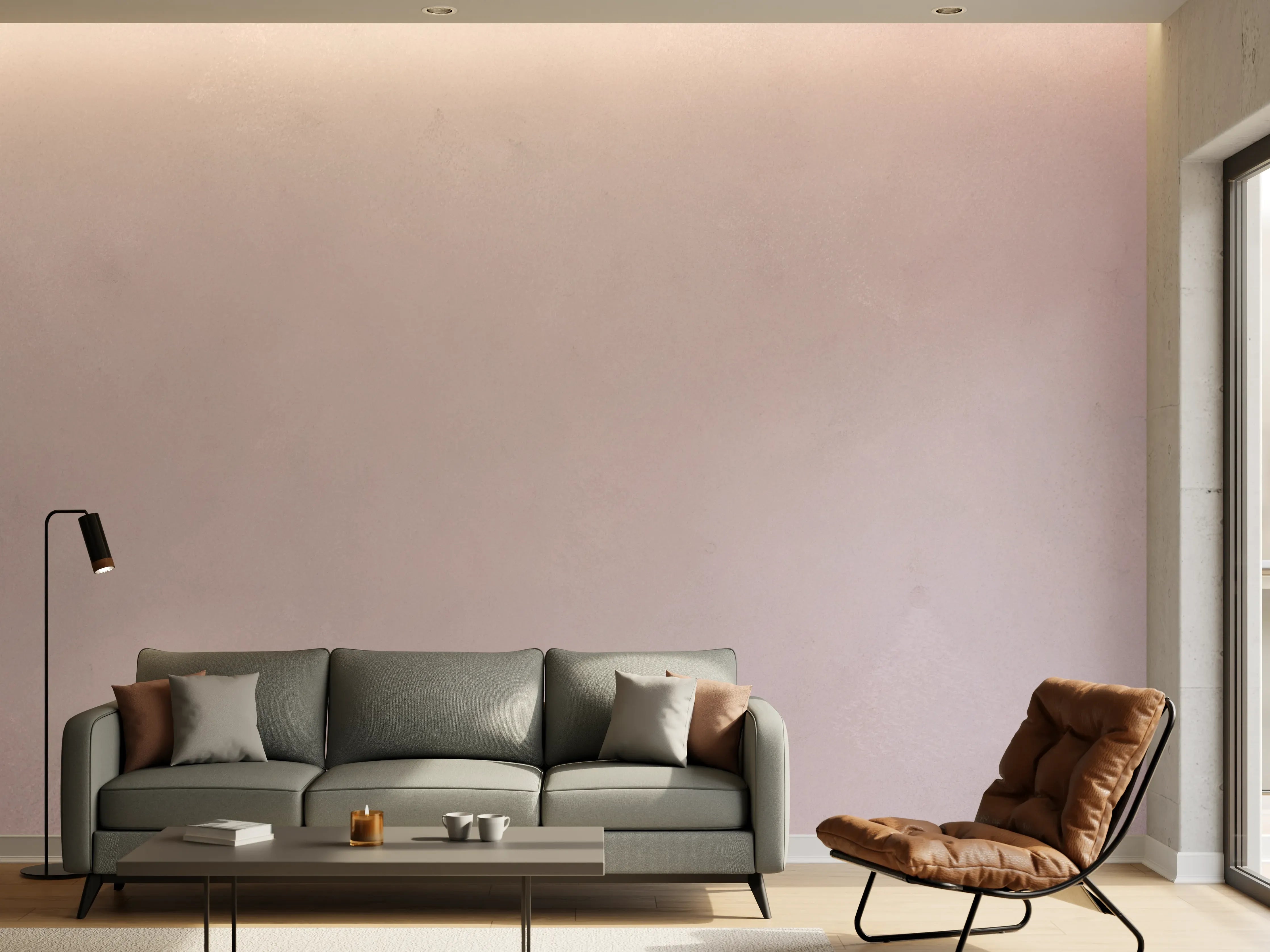 Wandverkleidung Wohnzimmer - Helles, neutrales Bild mit sanften Farbtönen
