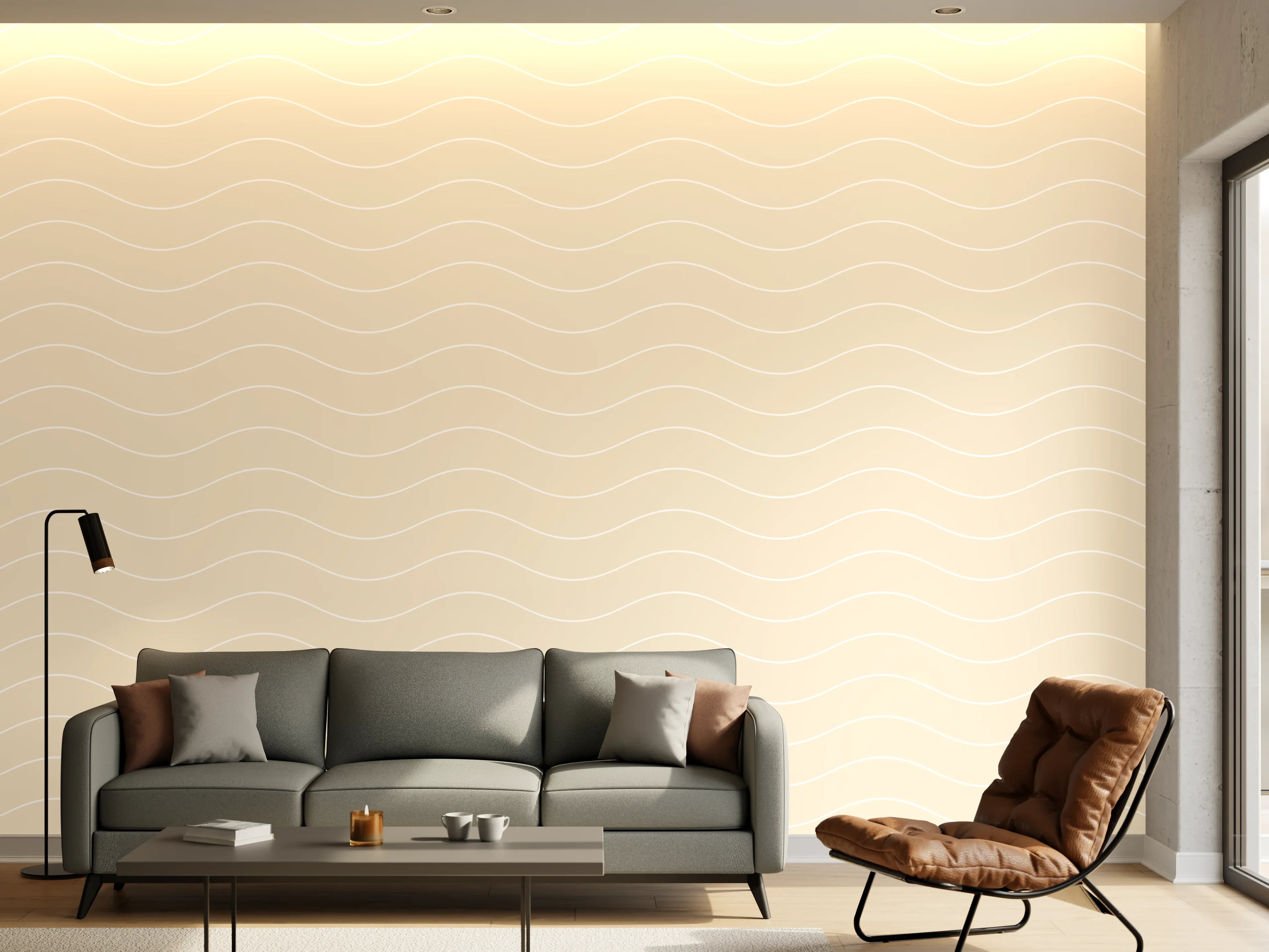 Wandverkleidung Wohnzimmer - Helles, neutrales Hintergrundbild