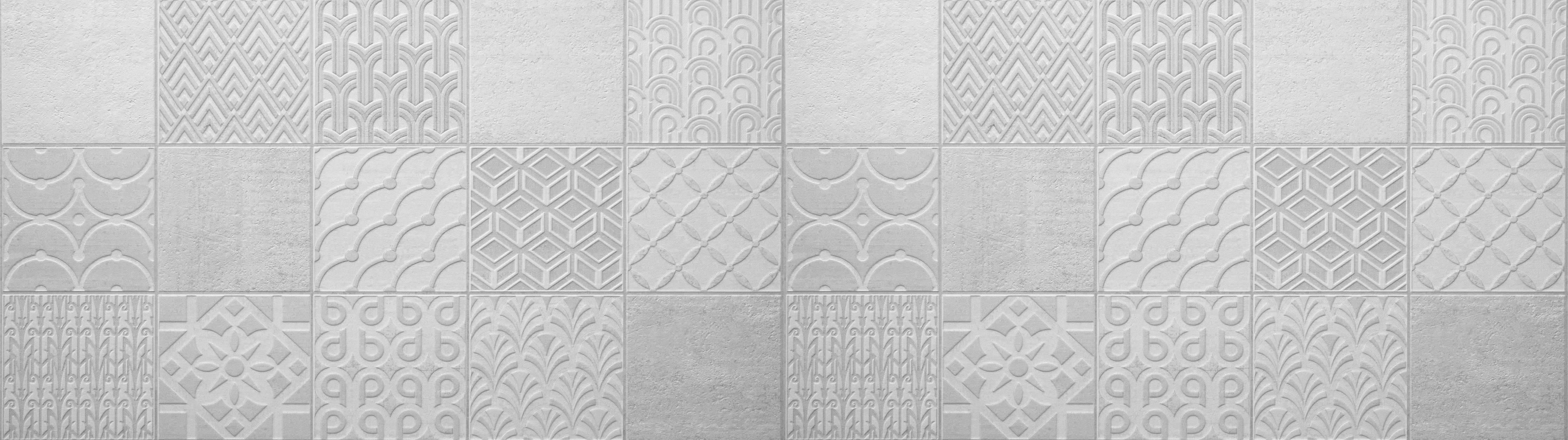 Wandverkleidung Wohnzimmer-Hellgraue quadratische Mosaik