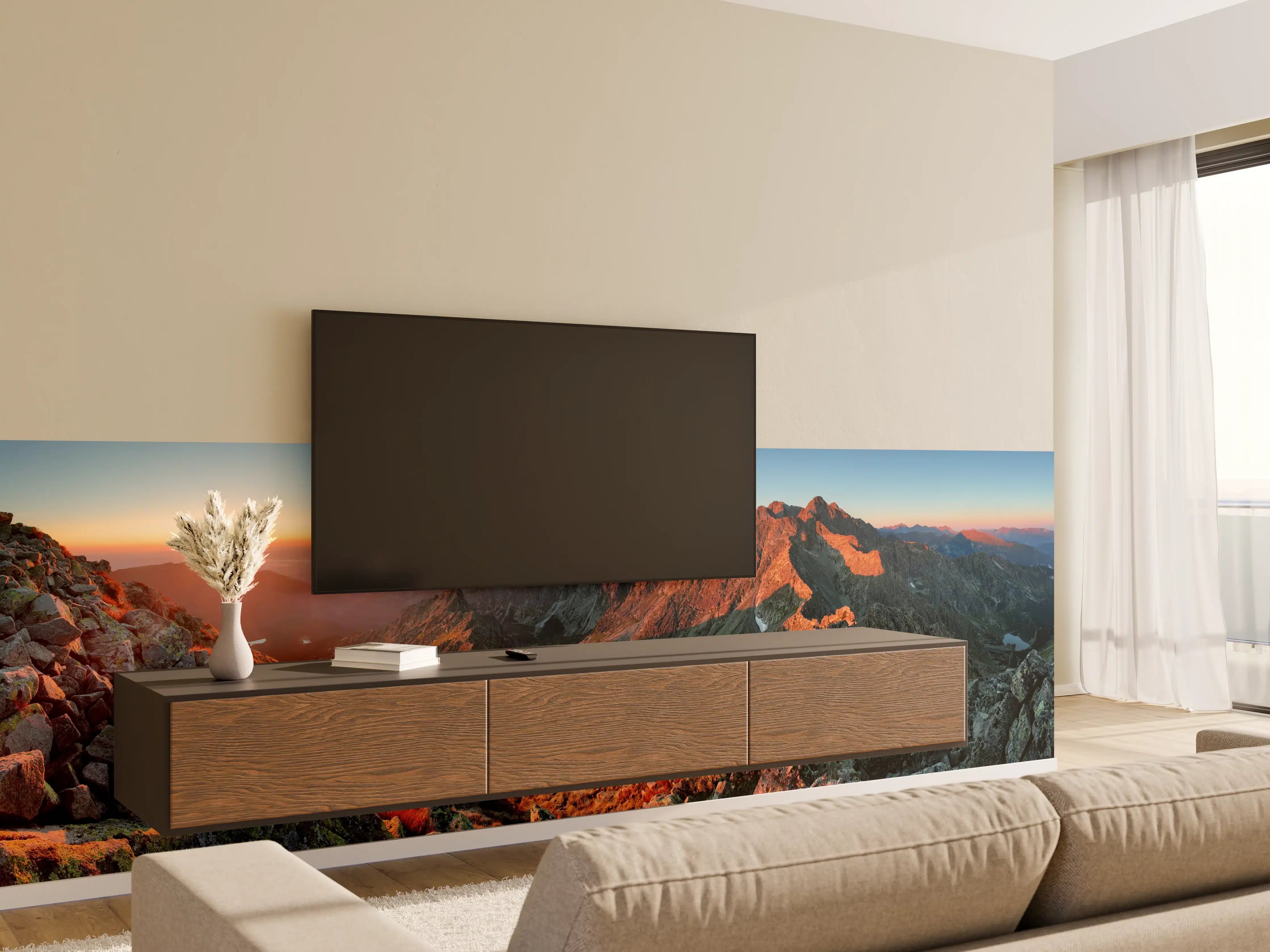 Wandverkleidung Wohnzimmer - Herbstliche Berglandschaft