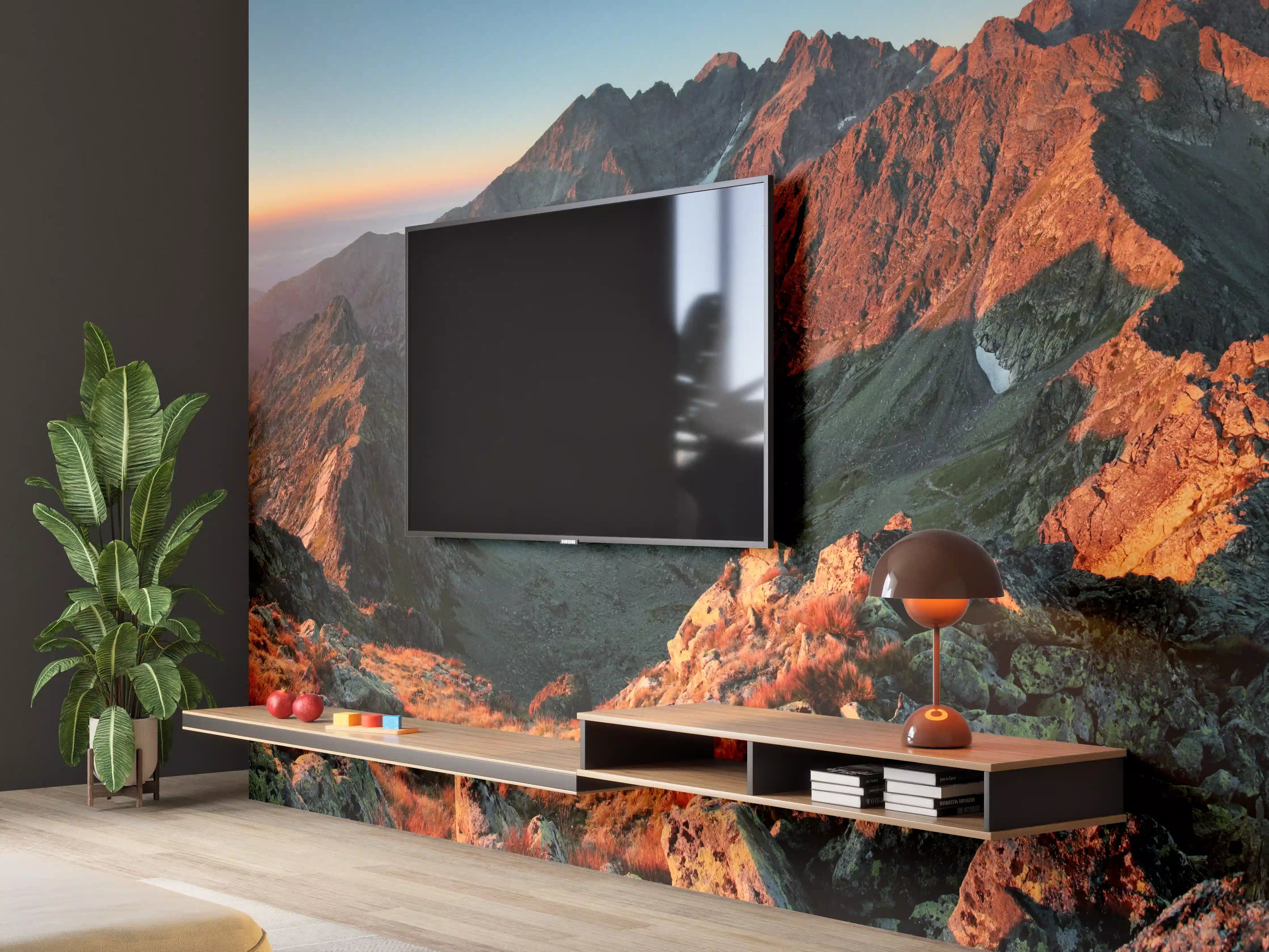 Wandverkleidung Wohnzimmer - Herbstliche Berglandschaft
