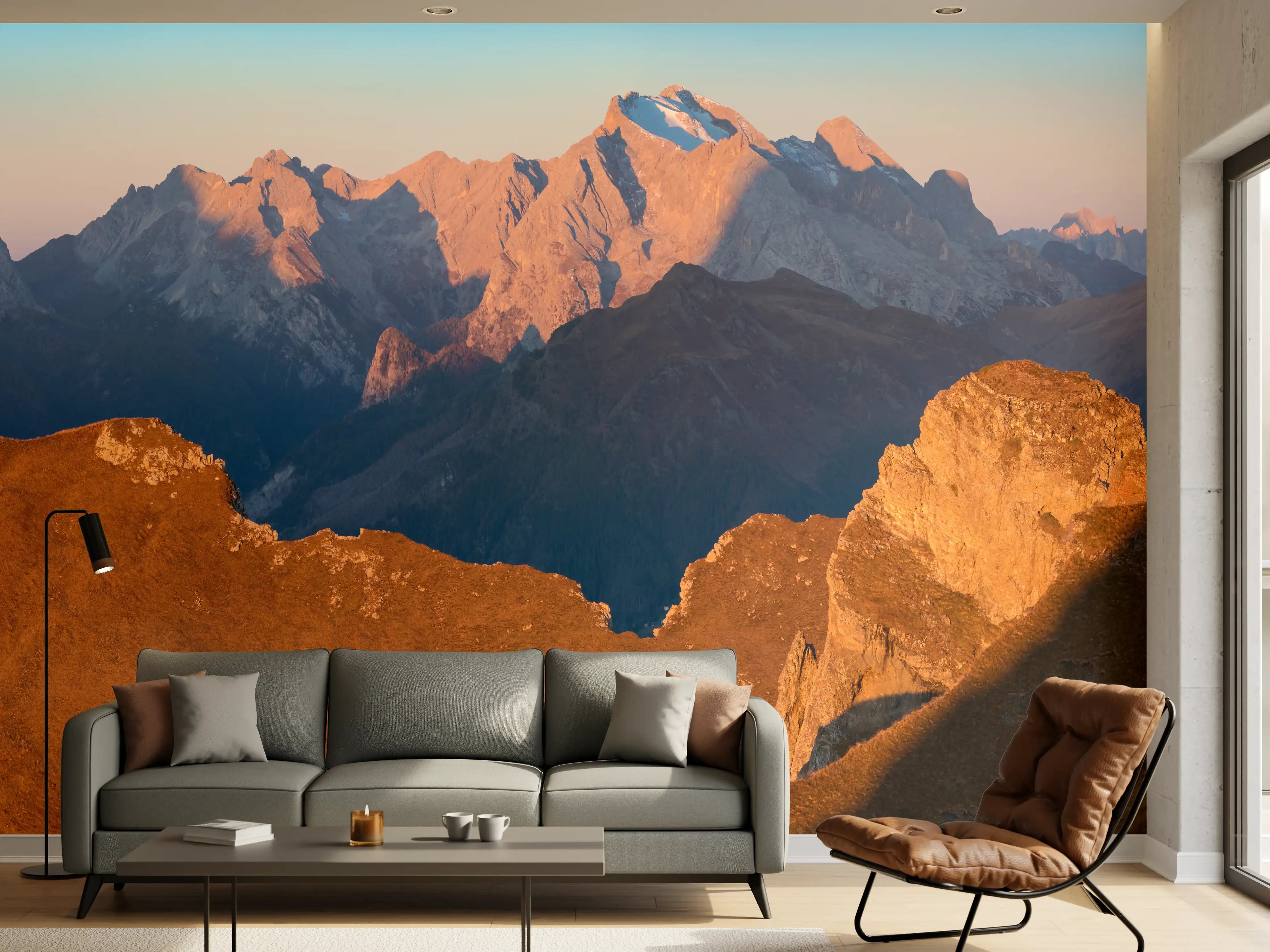 Wandverkleidung Wohnzimmer - Herbstlicher Blick auf das Tal des Passo Giau - Italien