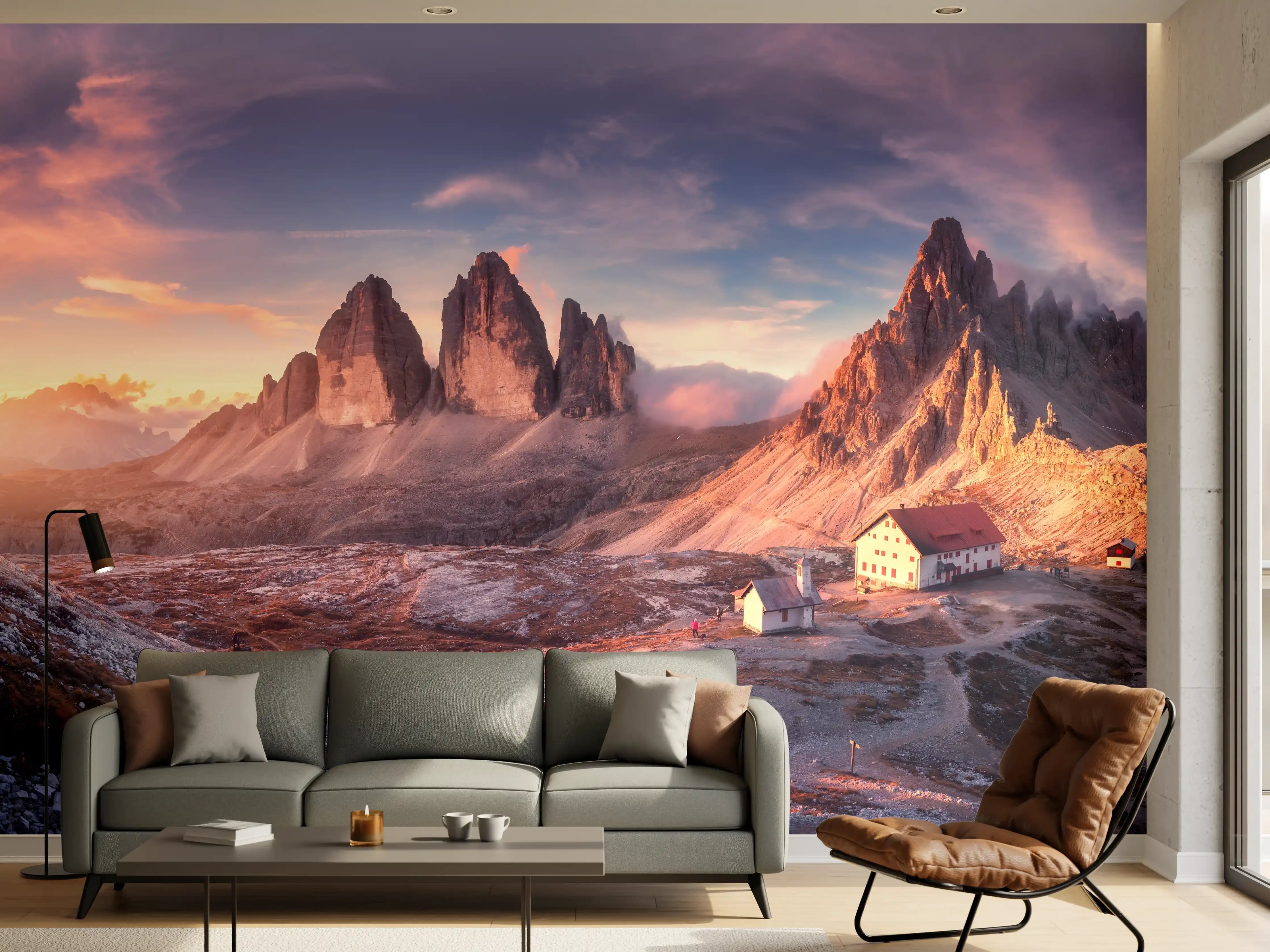 Wandverkleidung Wohnzimmer - Herbstlicher Blick auf ein Bergtal