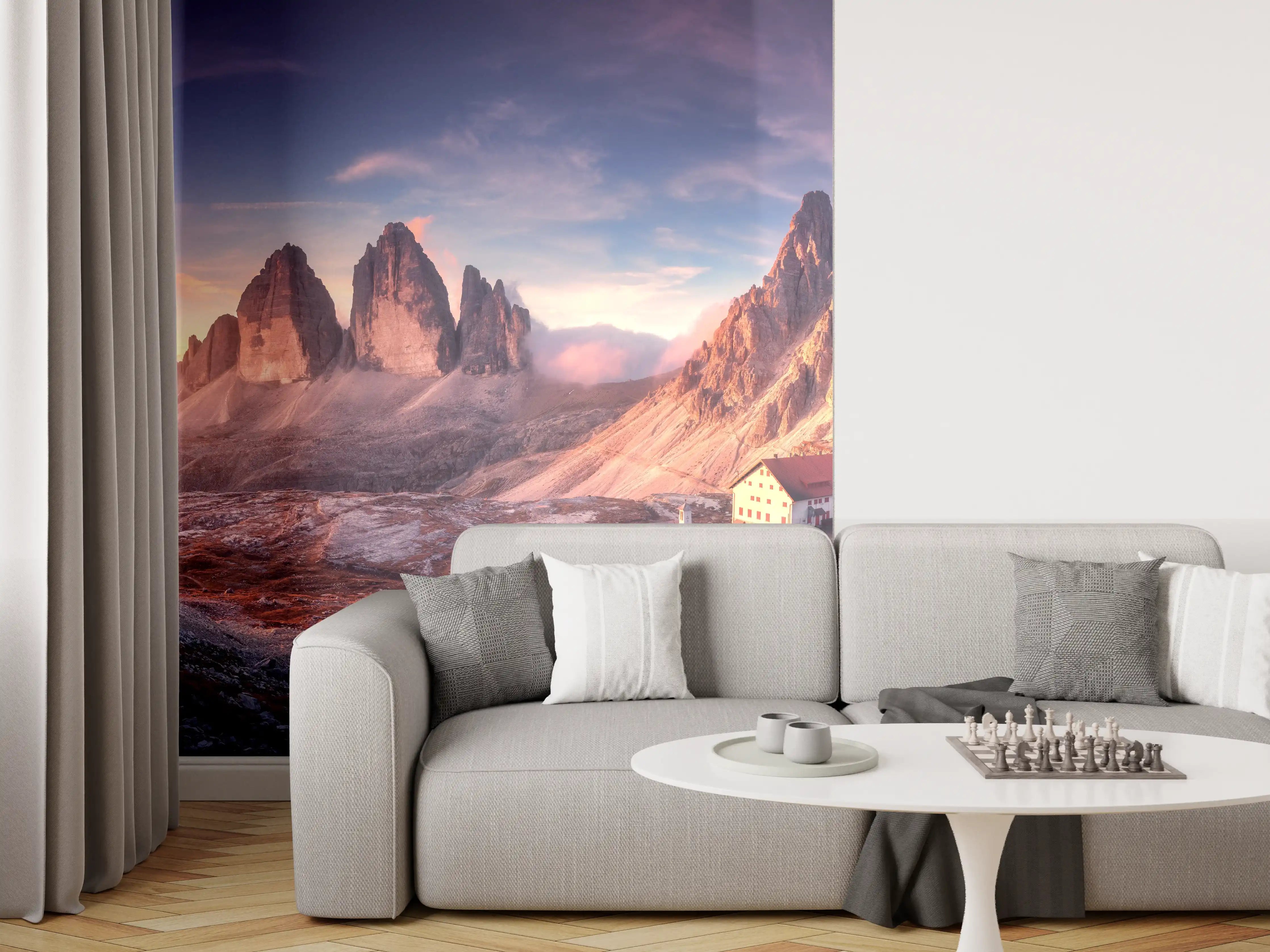 Wandverkleidung Wohnzimmer - Herbstlicher Blick auf ein Bergtal