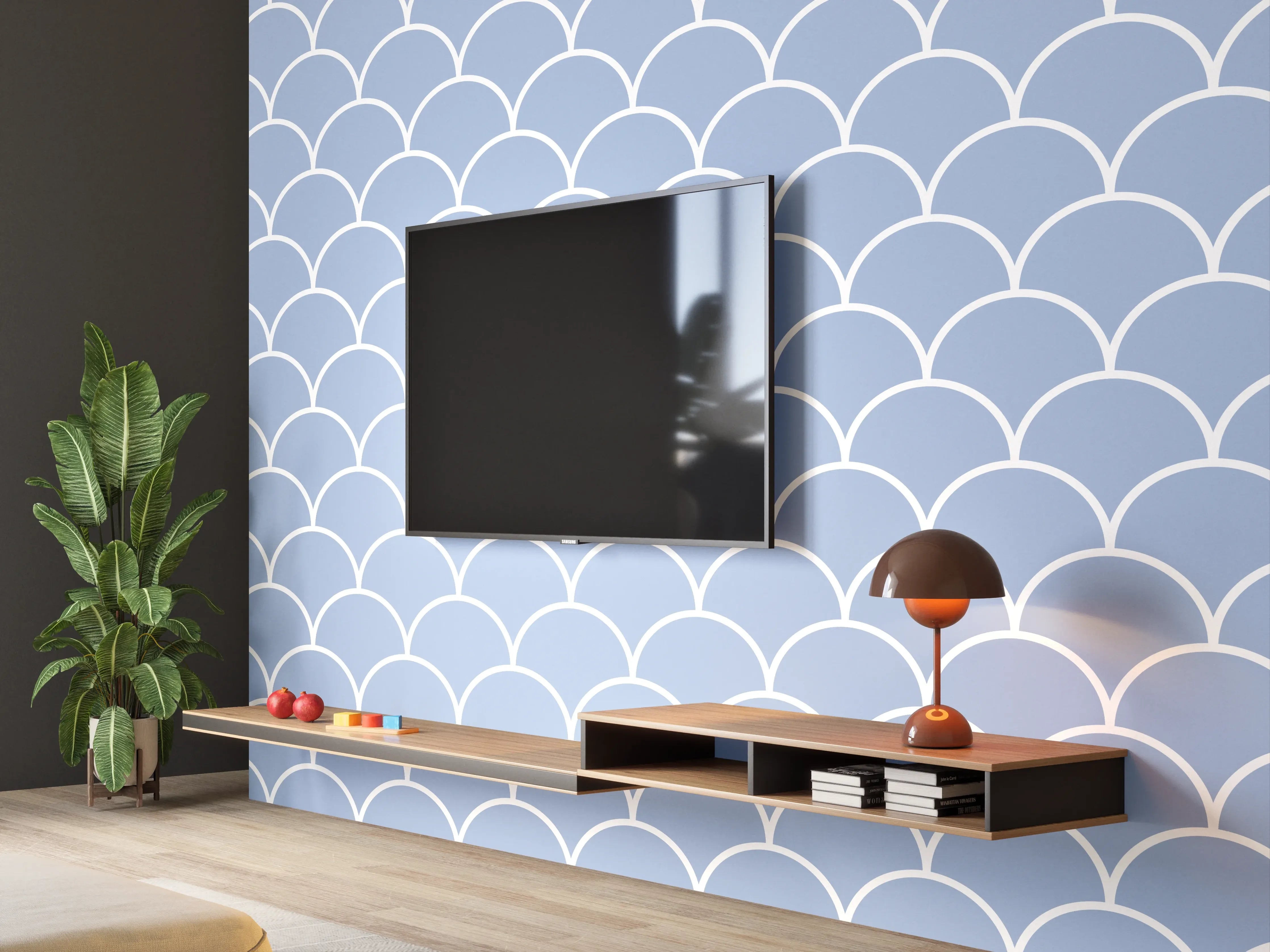 Wandverkleidung Wohnzimmer - Himmel und Meer Motiv mit sanften Wellen