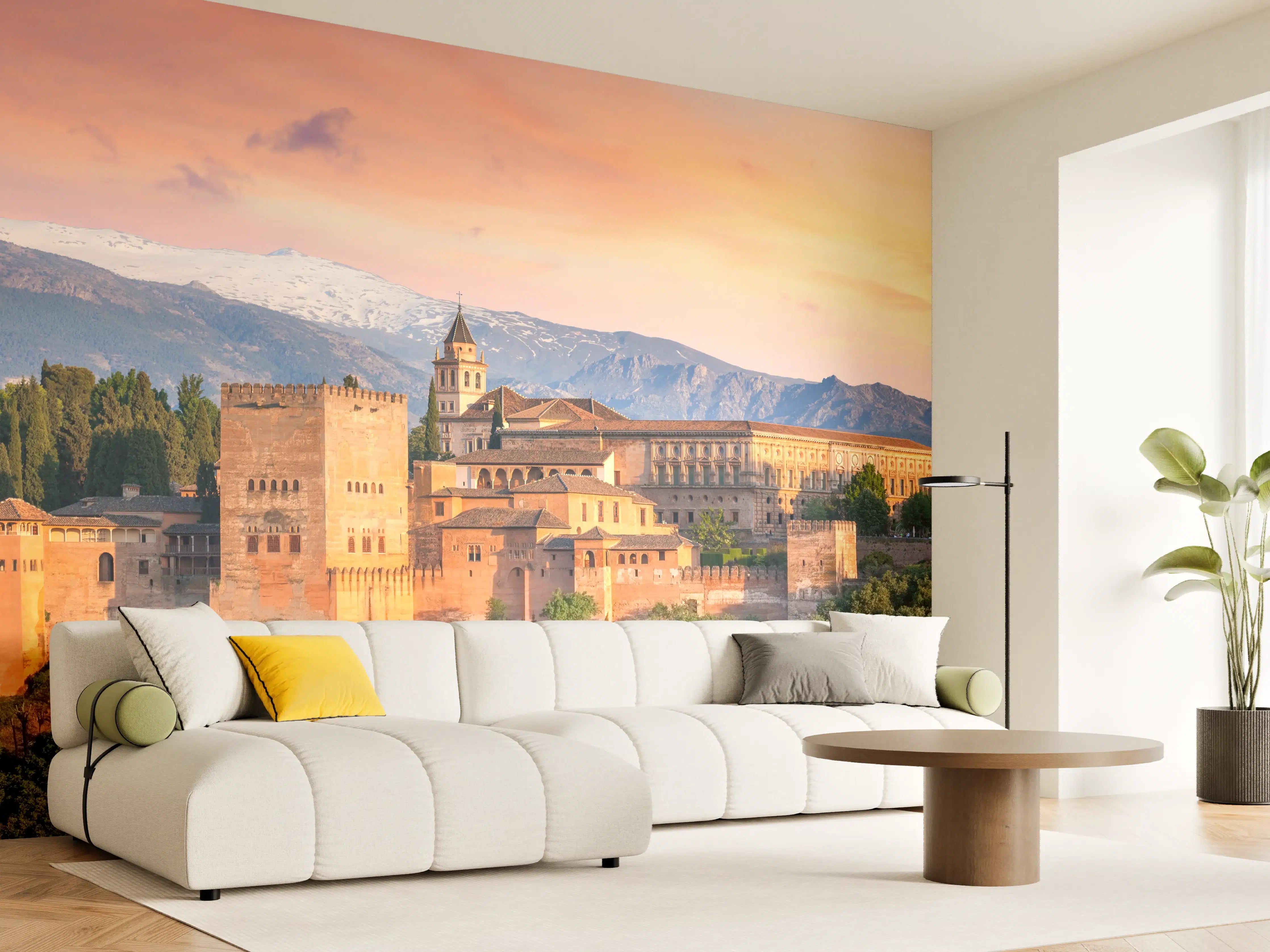 Wandverkleidung Wohnzimmer - Historisches Schloss bei Sonnenuntergang