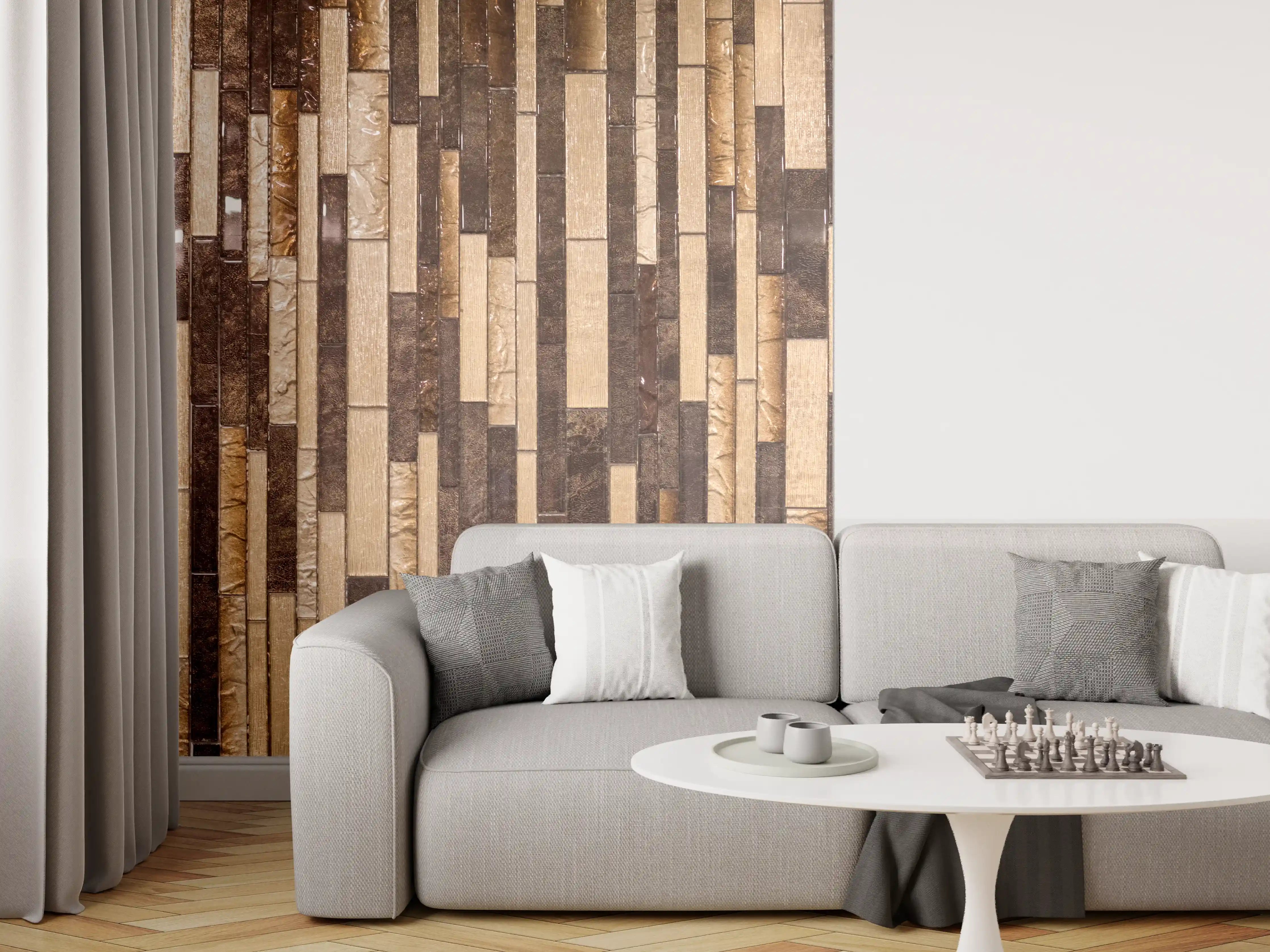 Wandverkleidung Wohnzimmer - Hochwertige Mosaikwand aus Naturstein