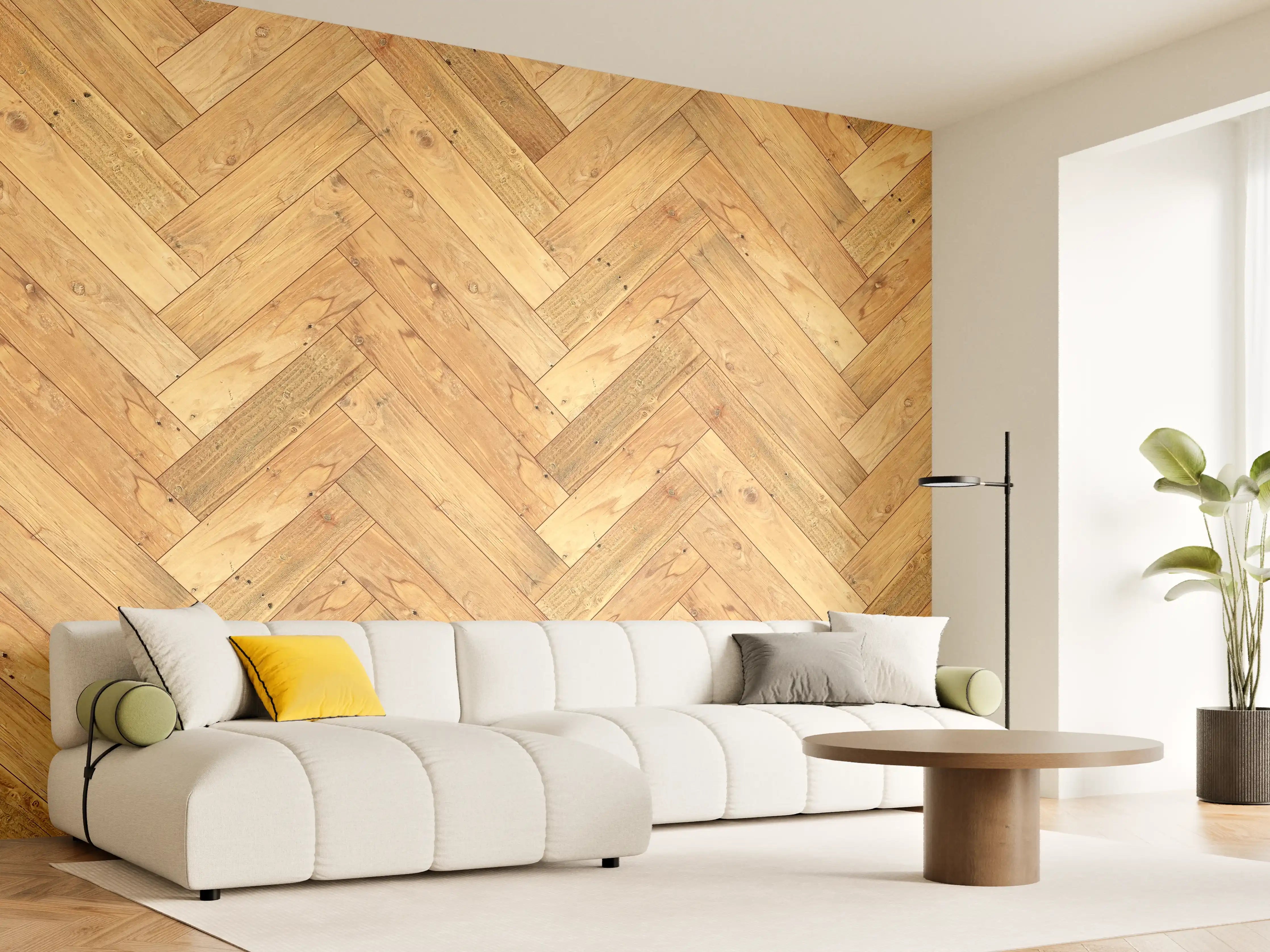 Wandverkleidung Wohnzimmer - Hochwertiger Holzboden im klassischen Design