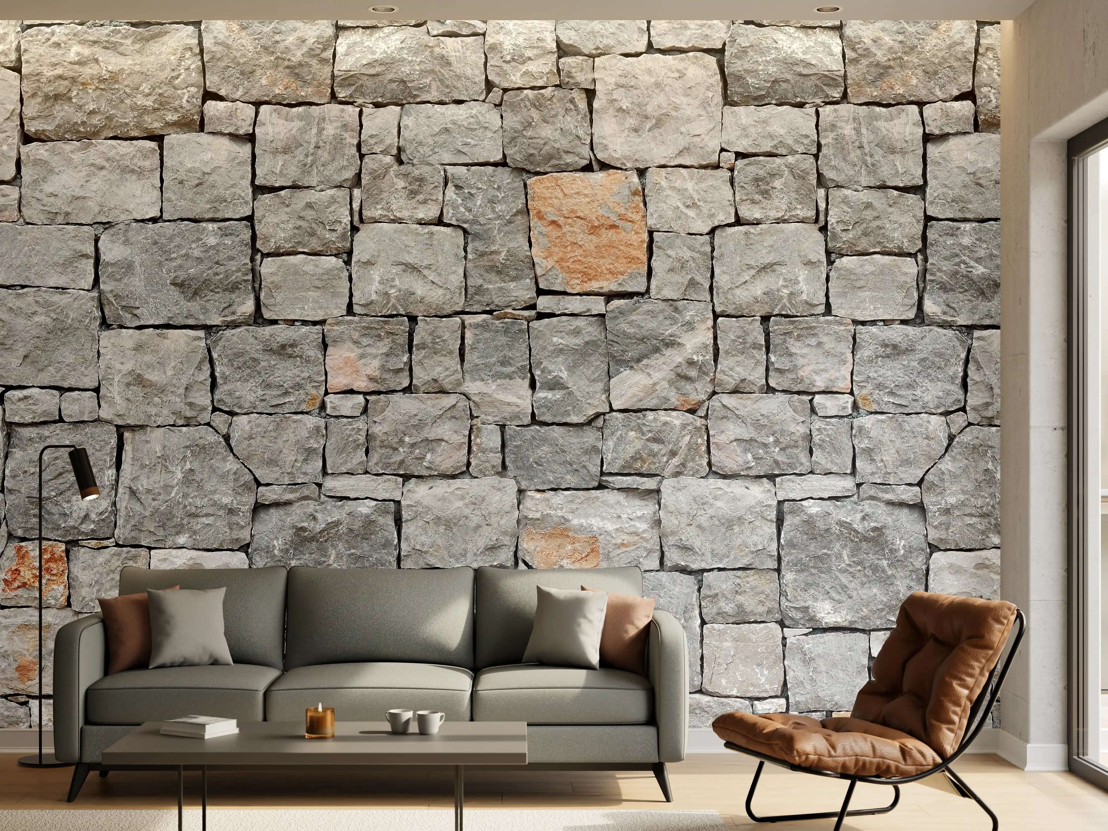 Wandverkleidung Wohnzimmer - Hochwertiger Natursteinmauer | Robust & Zeitlos