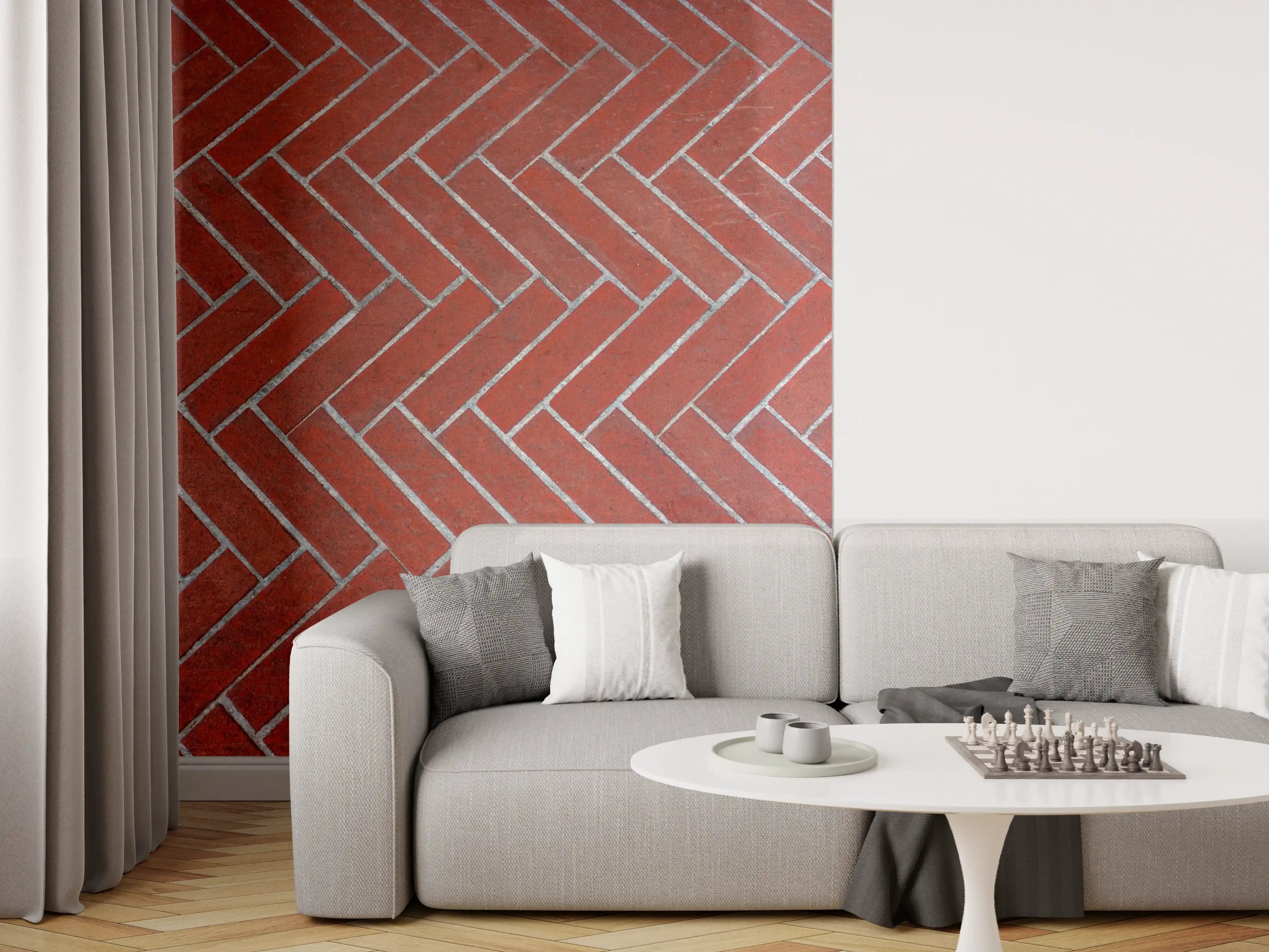 Wandverkleidung Wohnzimmer - Hochwertiger Terrassenboden in rustikalem Design