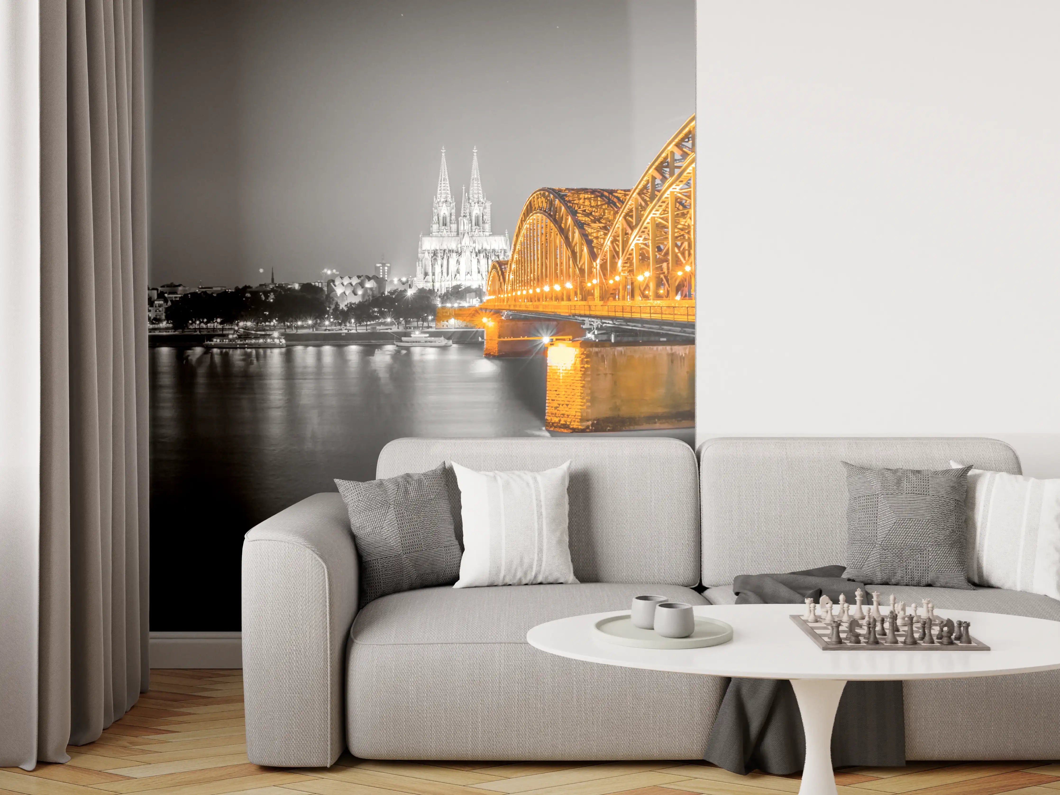 Wandverkleidung Wohnzimmer - Hohenzollernbrücke in Köln