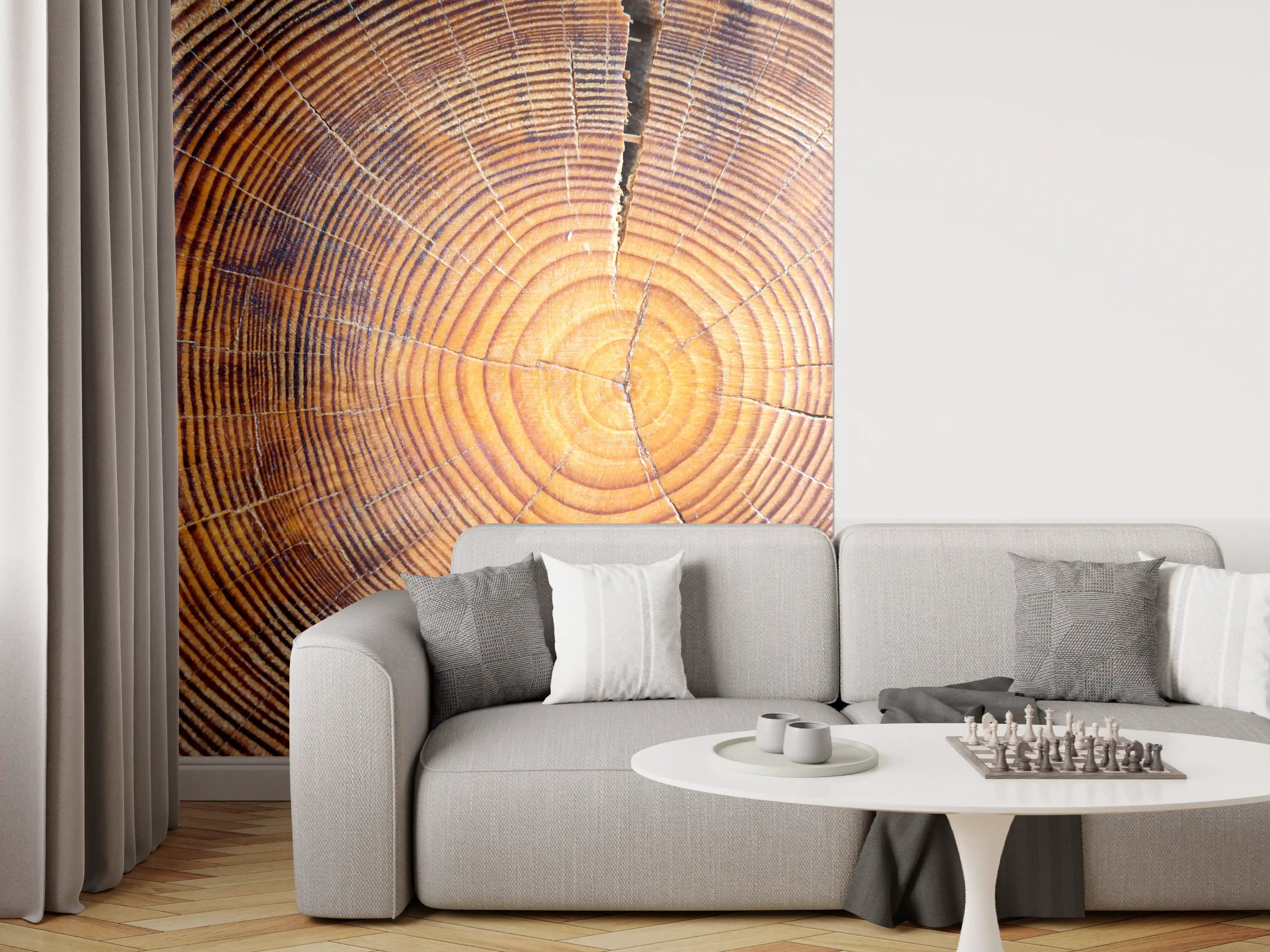 Wandverkleidung Wohnzimmer - Holzstruktur in Nahaufnahme
