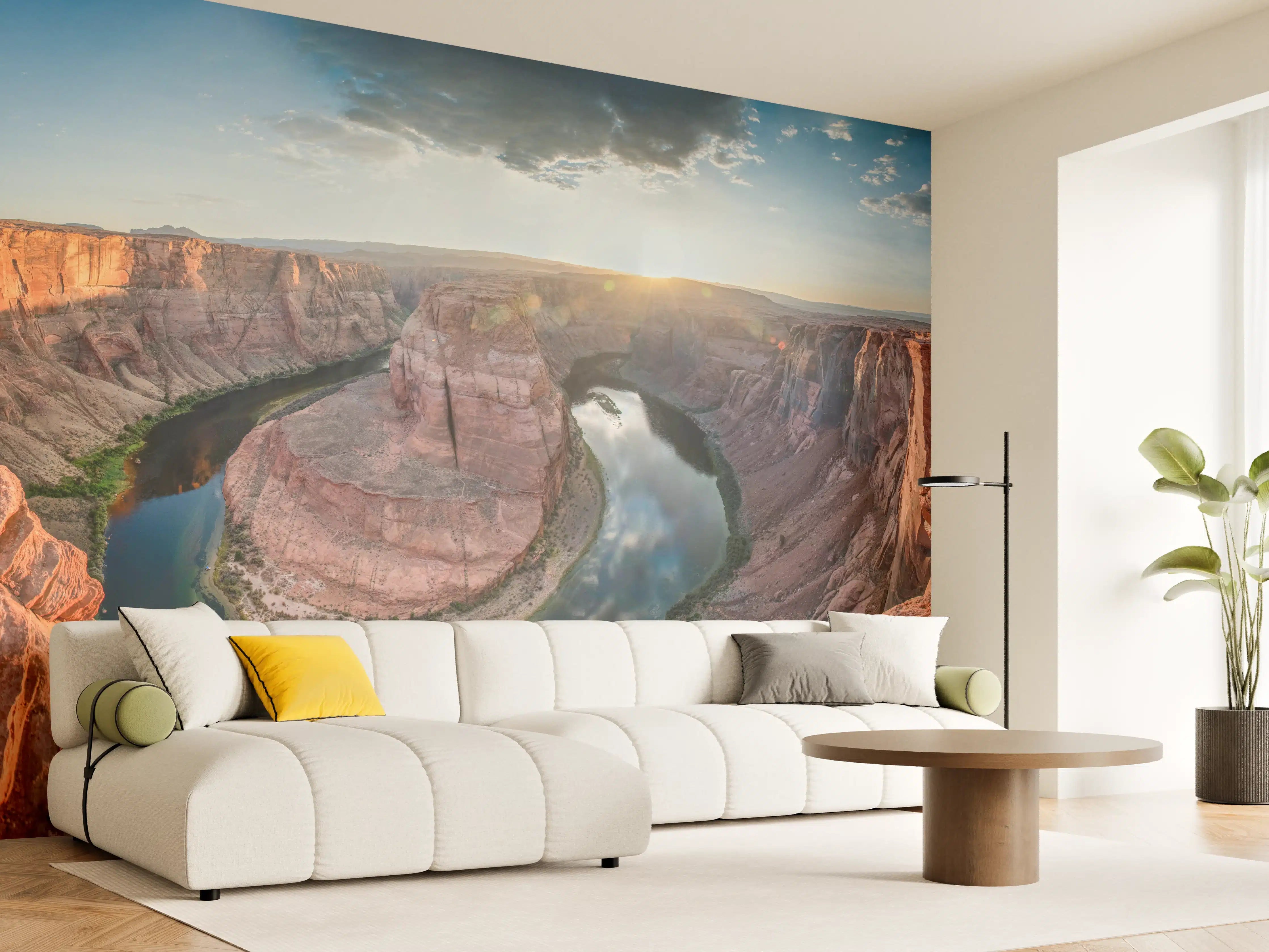 Wandverkleidung Wohnzimmer - Horseshoe Bend Sonnenuntergang