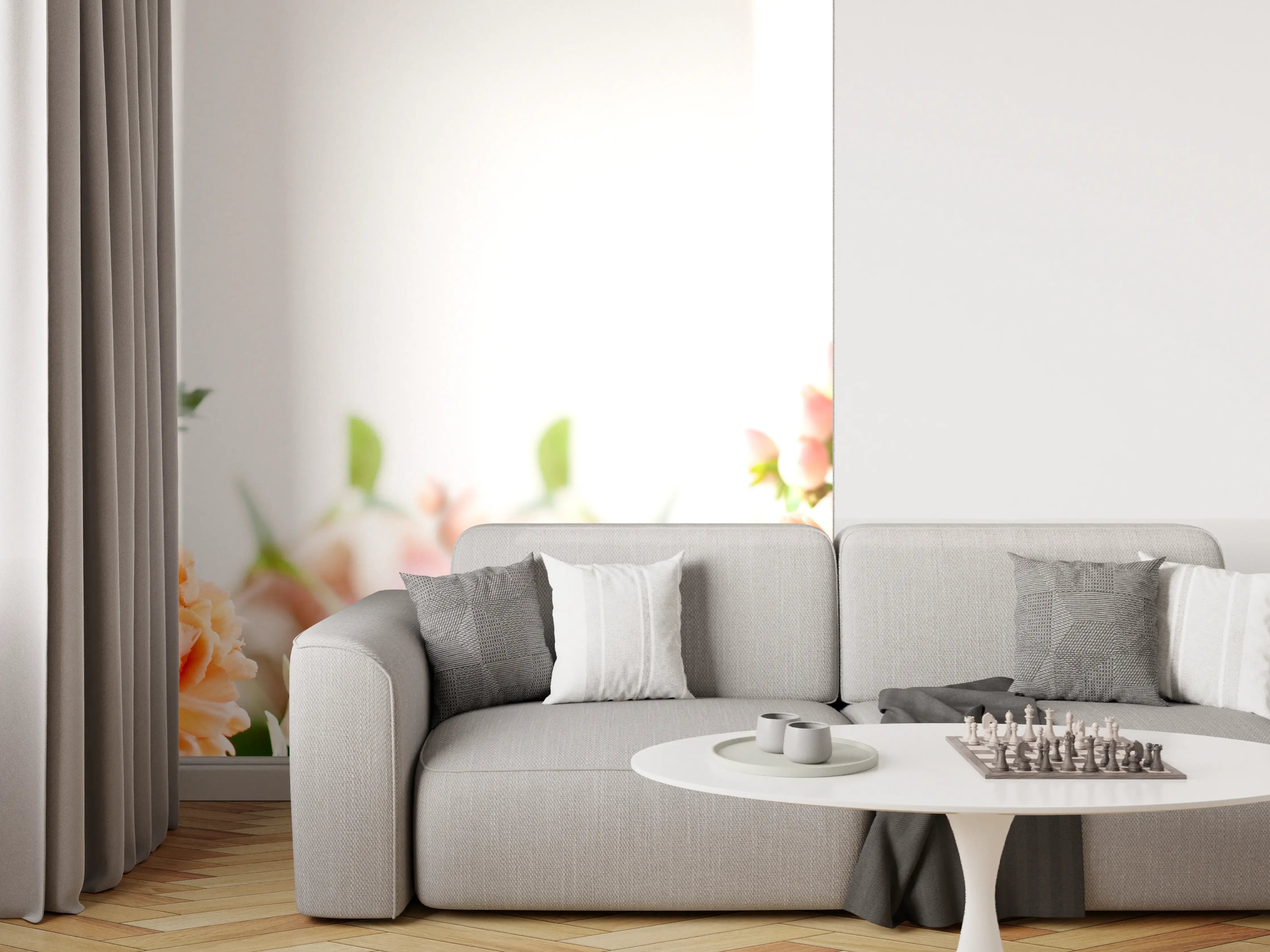 Wandverkleidung Wohnzimmer - Hübsche Blumenarrangement