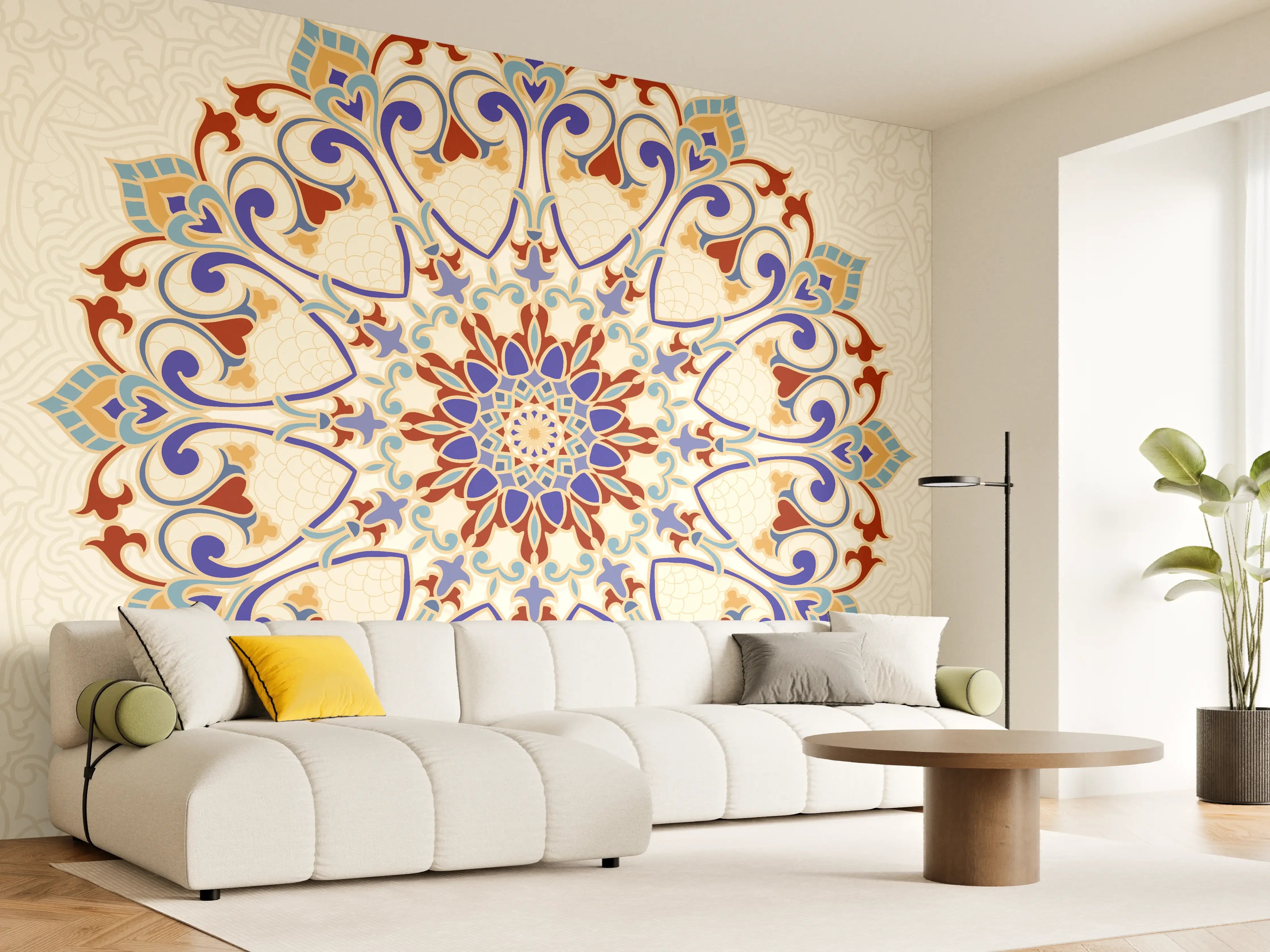Wandverkleidung Wohnzimmer - Hübsches, detailliertes Mandala-Design