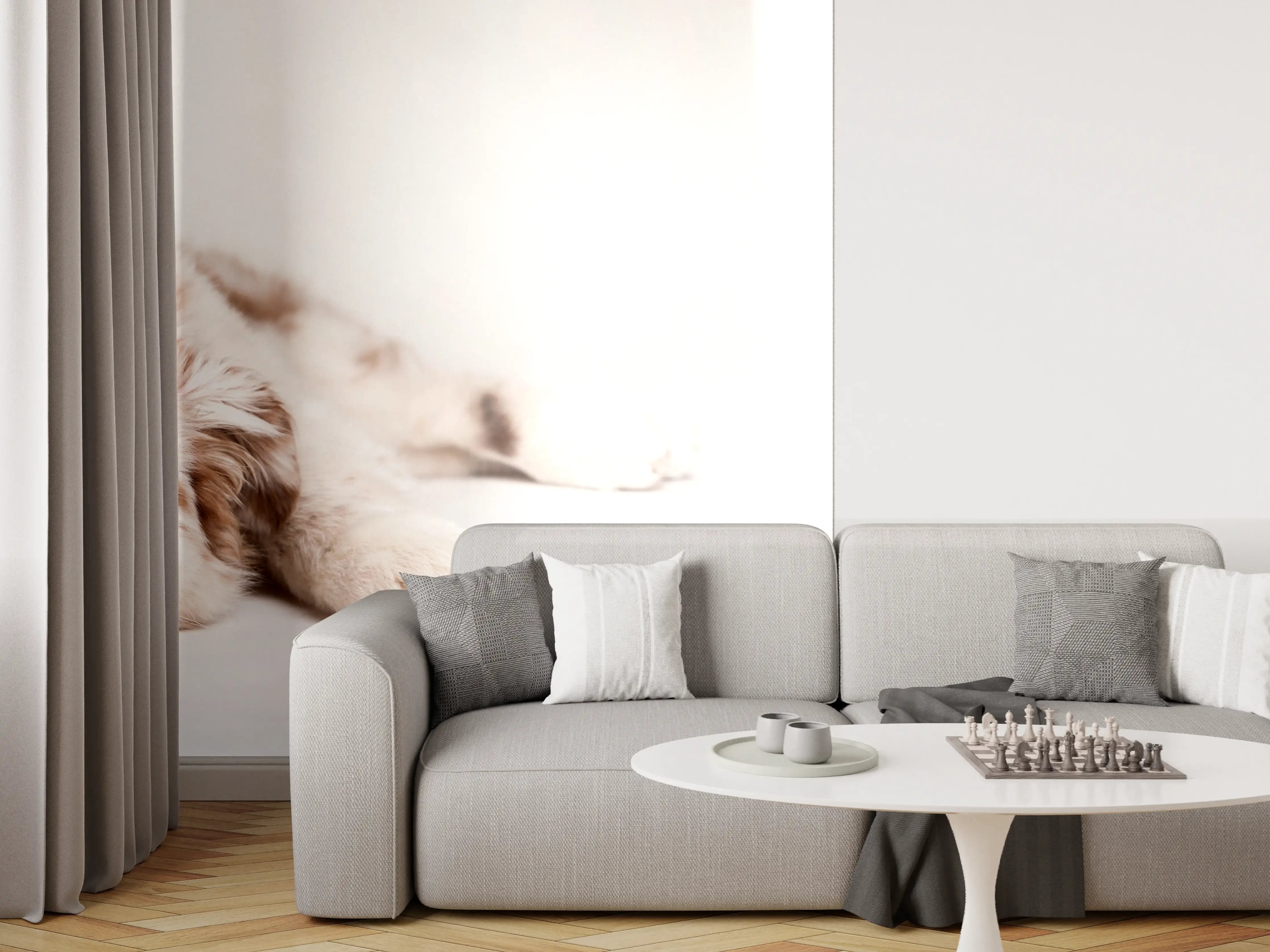 Wandverkleidung Wohnzimmer - Hunde Portrait - Australian Shepherd