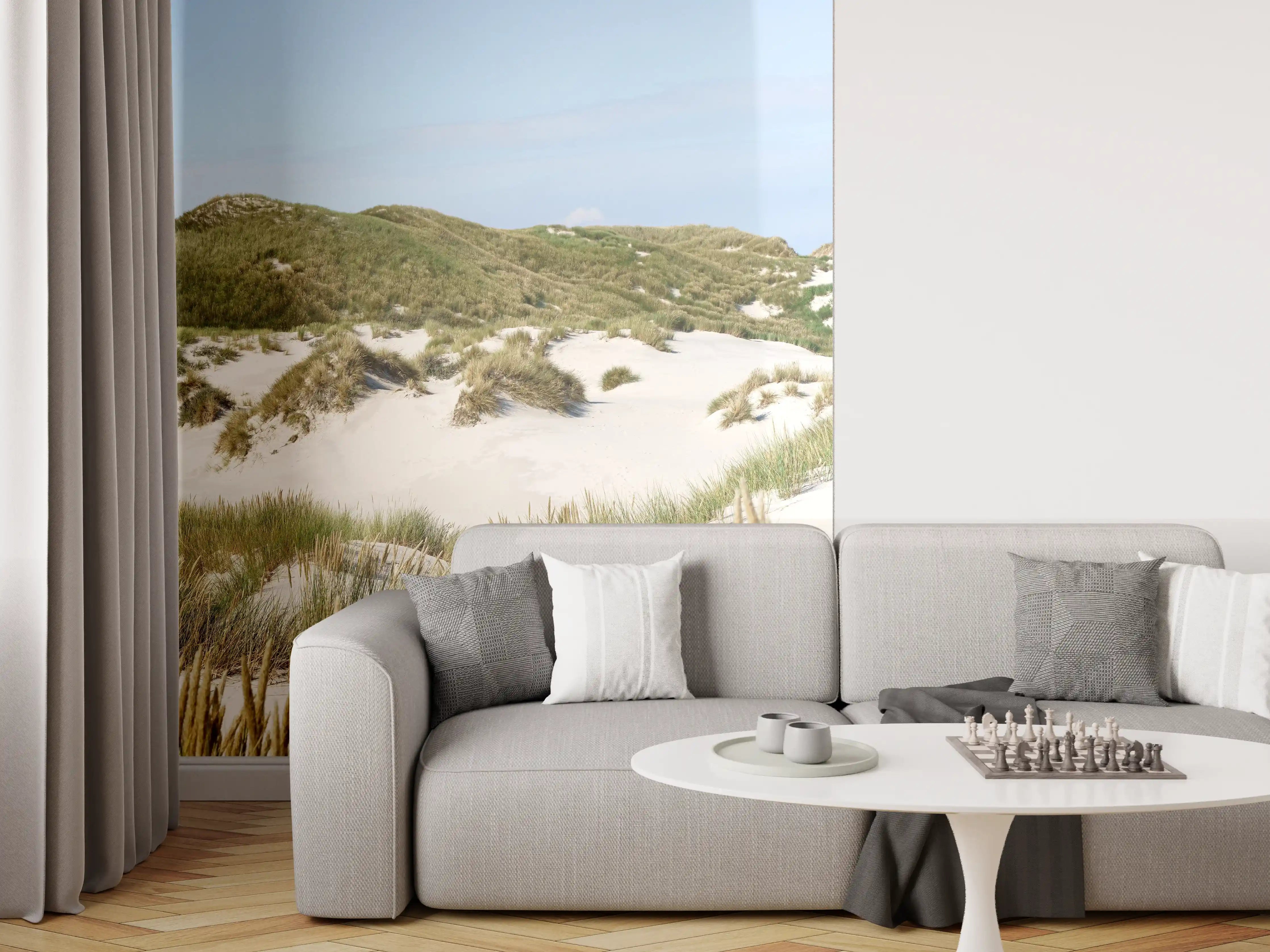 Wandverkleidung Wohnzimmer - Idyllische Dünenlandschaft am Meer