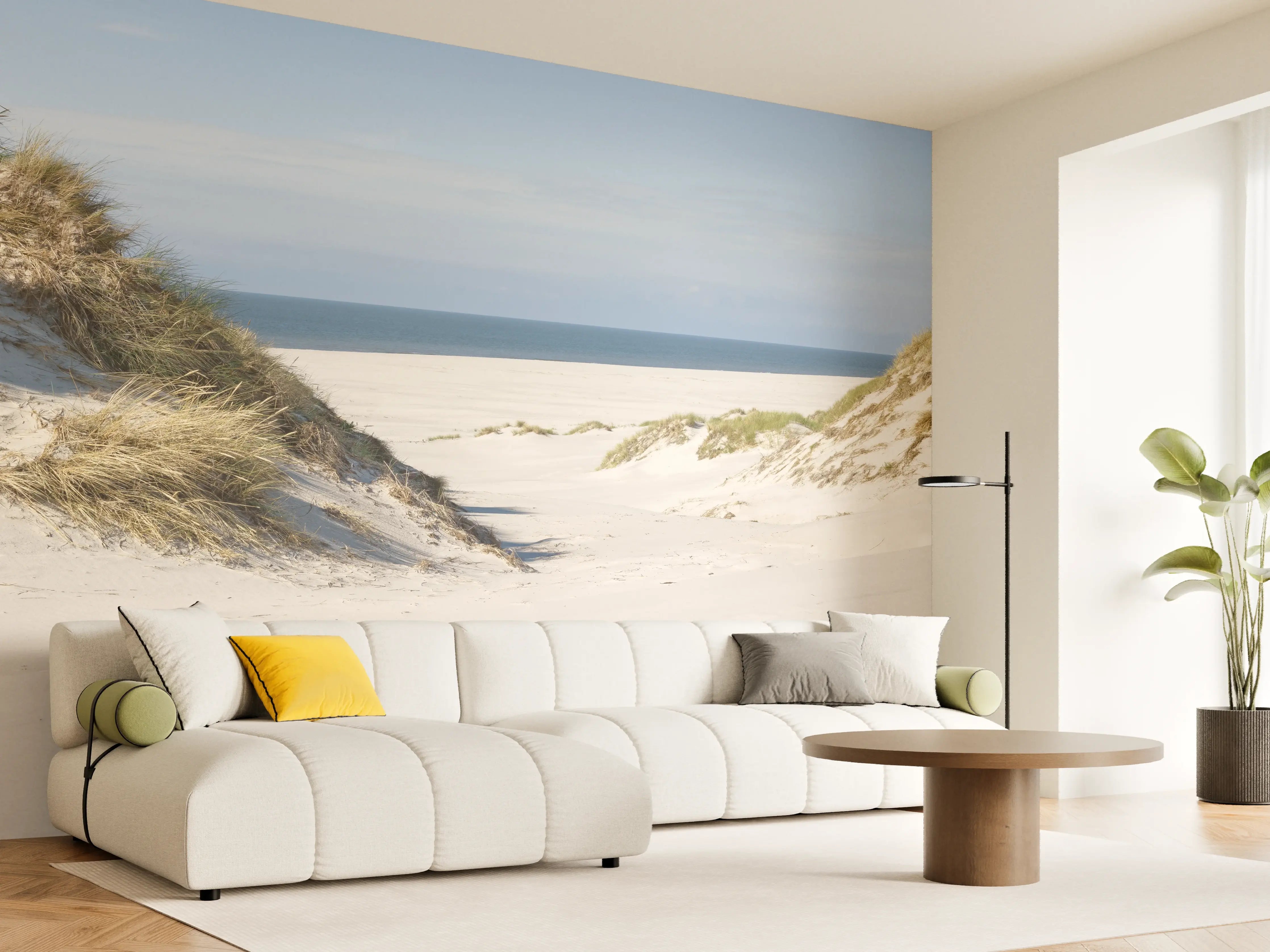 Wandverkleidung Wohnzimmer - Idyllische Sanddüne am Meer