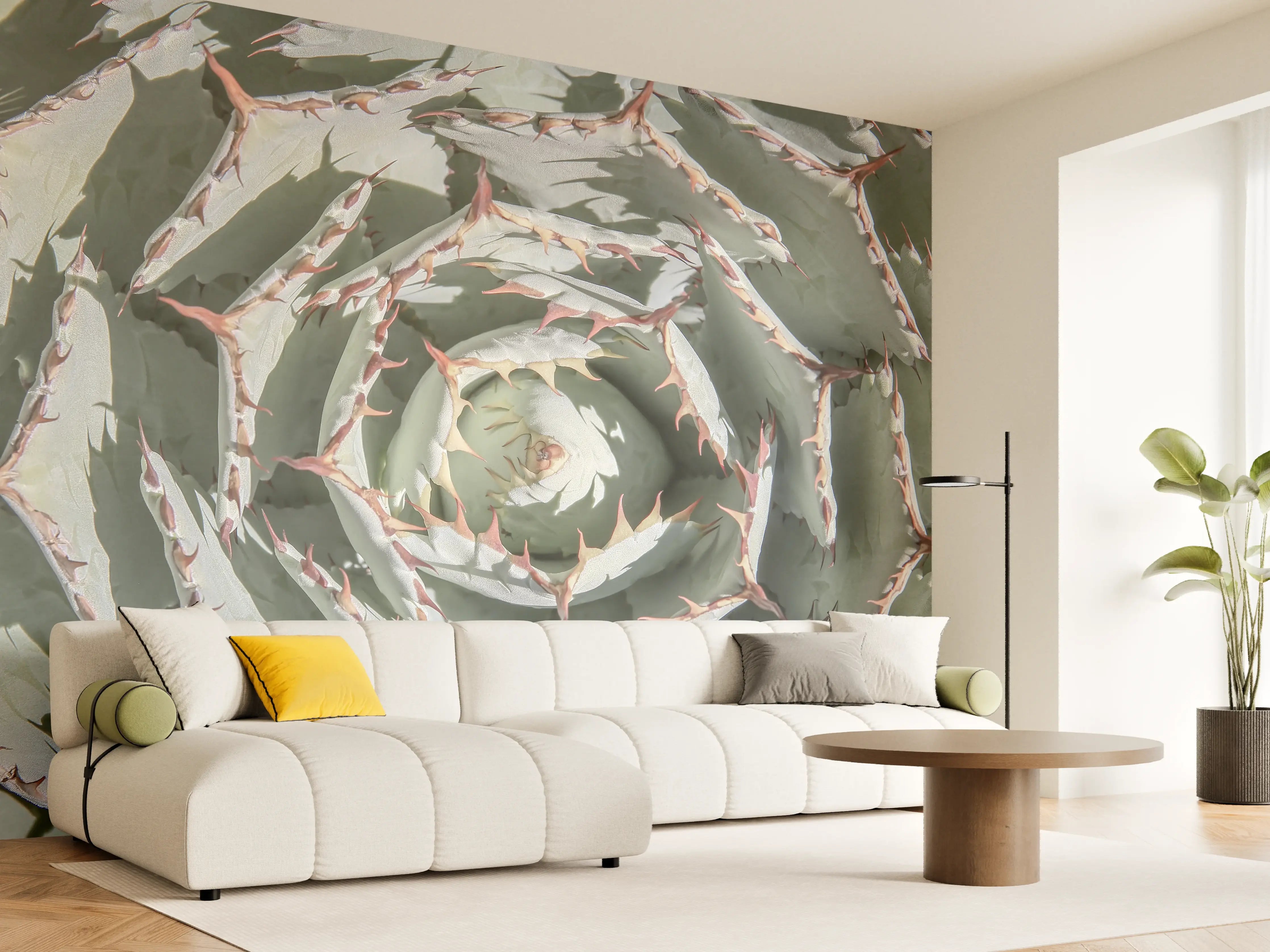Wandverkleidung Wohnzimmer - Impressionen einer Aloe Vera