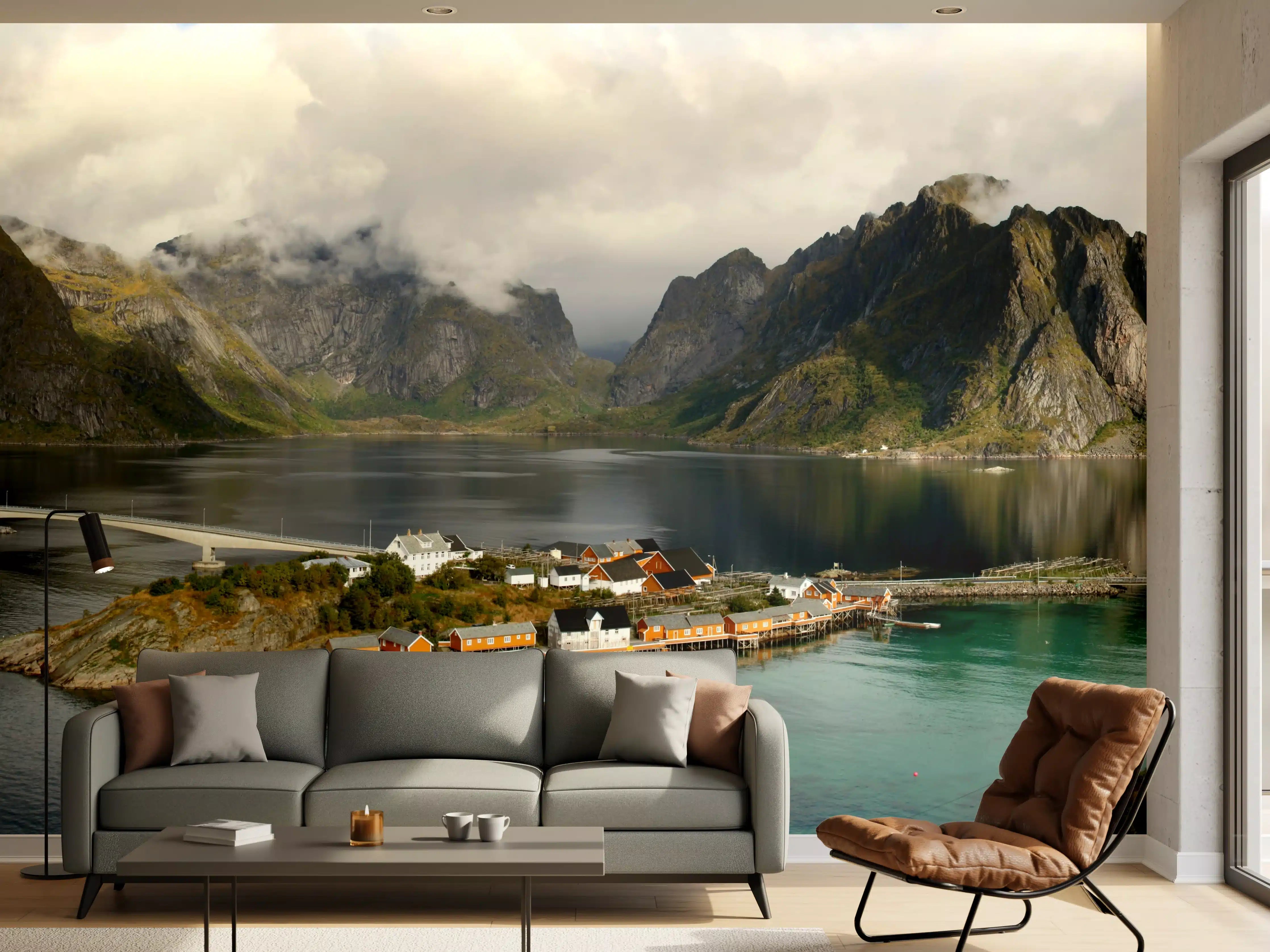 Wandverkleidung Wohnzimmer - Inselwelt Lofoten 2007